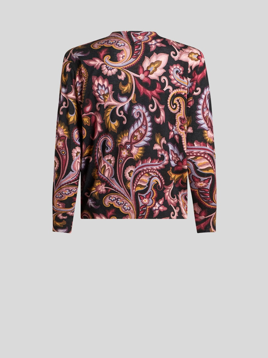 FLORAL PAISLEY CREW-NECK SWEATER - 5