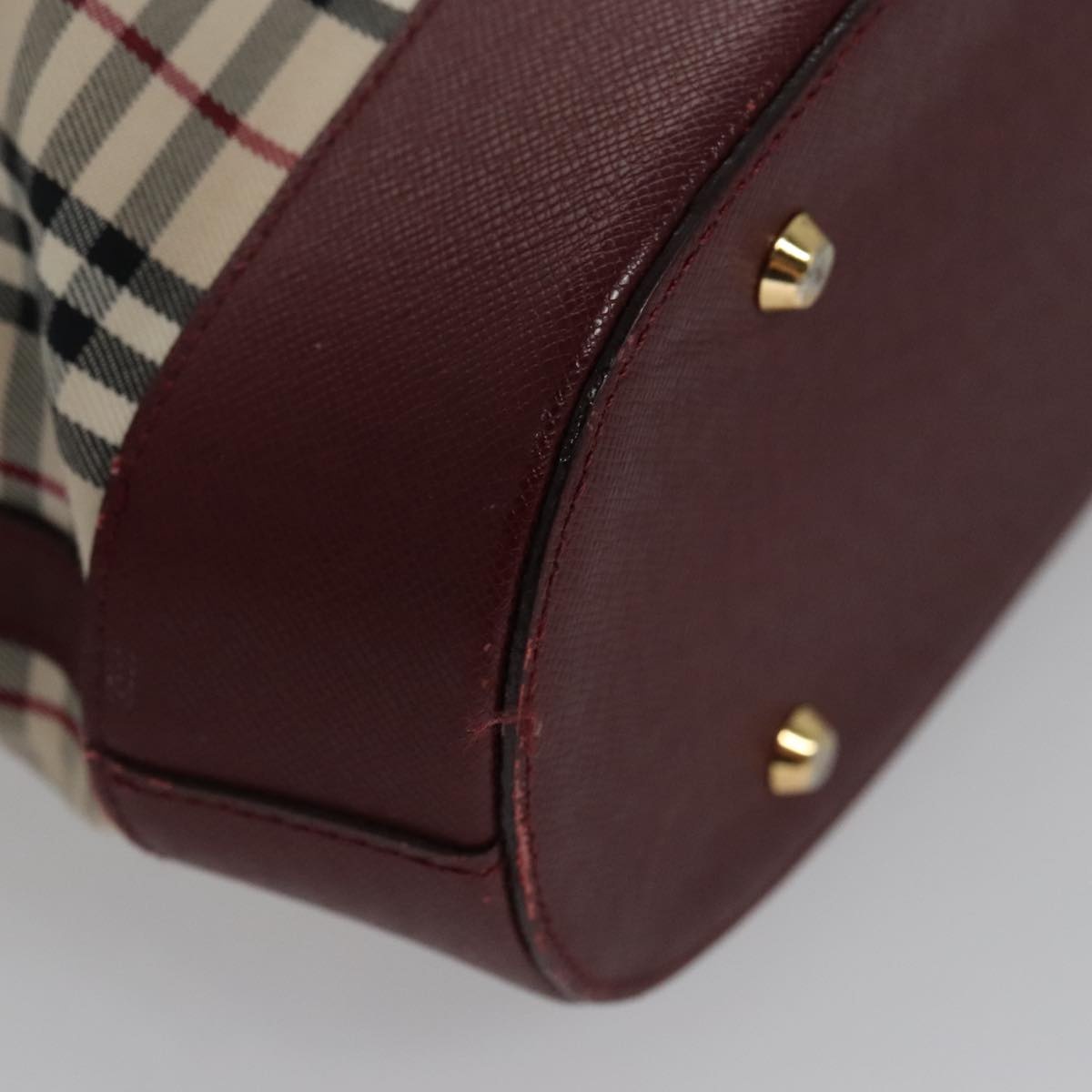 Burberry Nova Check Tote Bag Canvas Leather Gold Beige - 14