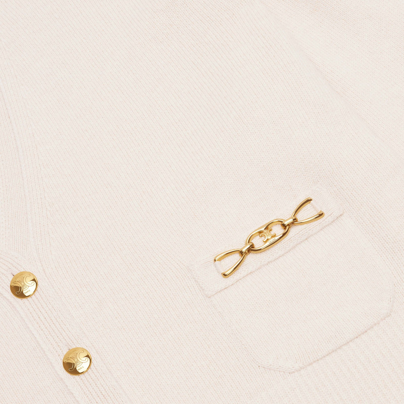 CARDIGAN WITH GOURMETTE IN HERITAGE CASHMERE 3