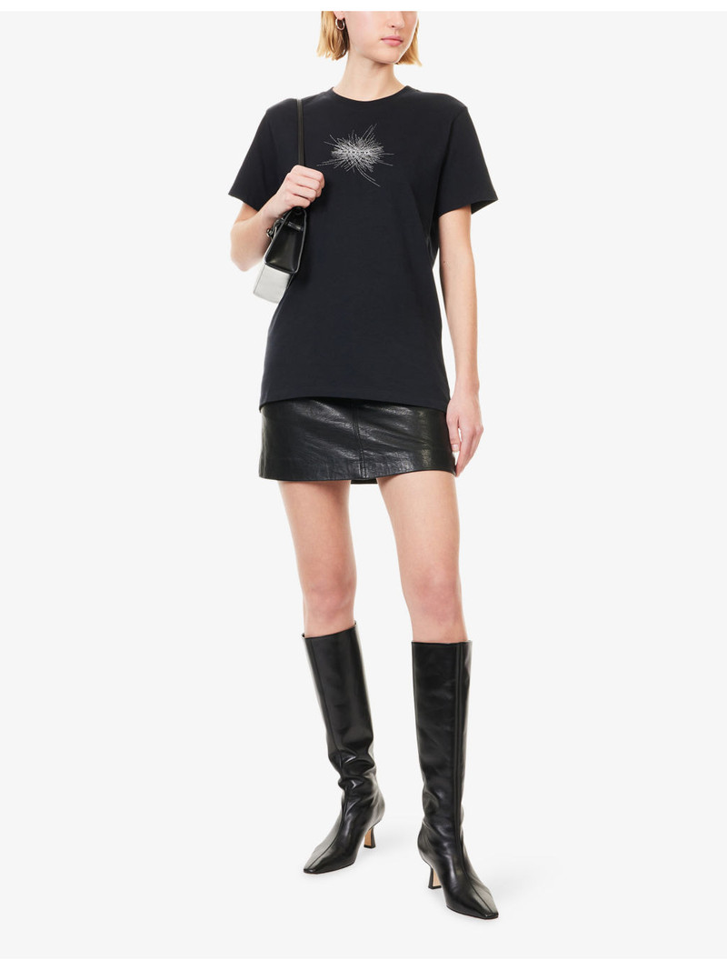 Isabel Marant Étoile Zoeline Embroidered Cotton-Jersey T-Shirt outlook