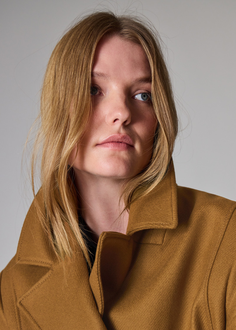 Women's Brown Wool-Cashmere Blend Pea Coat 9