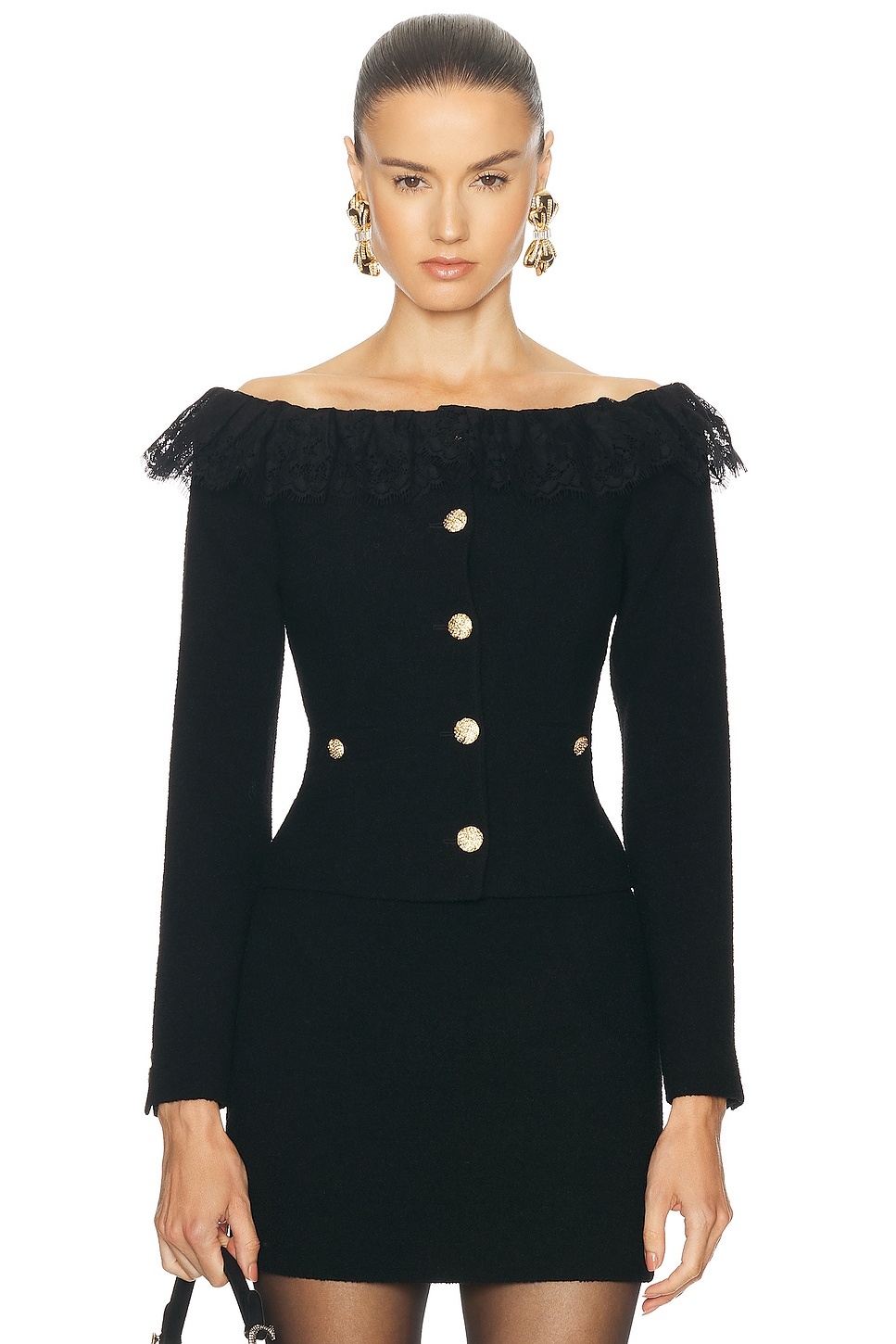 Alessandra Rich Off The Shoulder Jacket | forward | REVERSIBLE