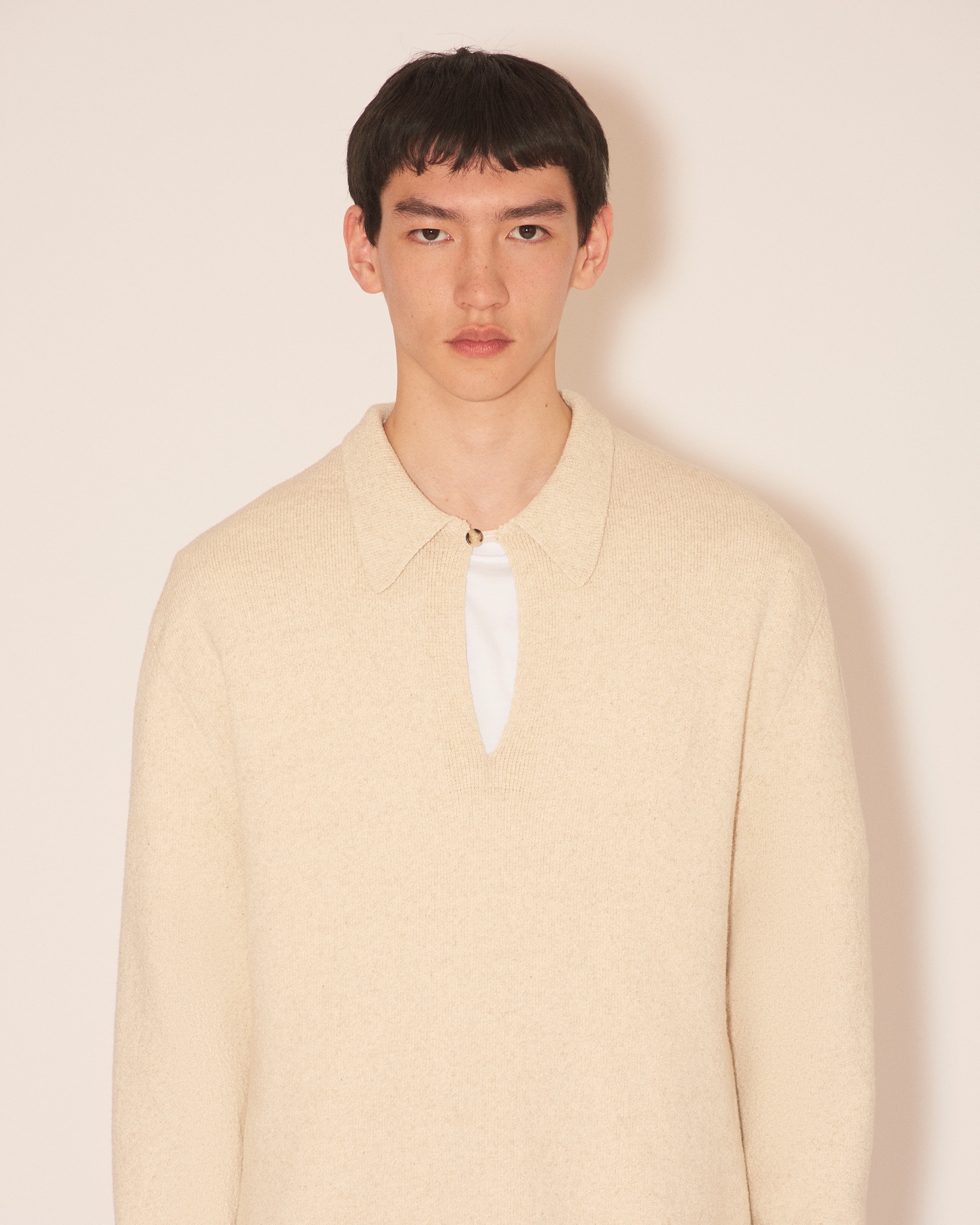 BURIS - Textured linen shirt - Creme - 5
