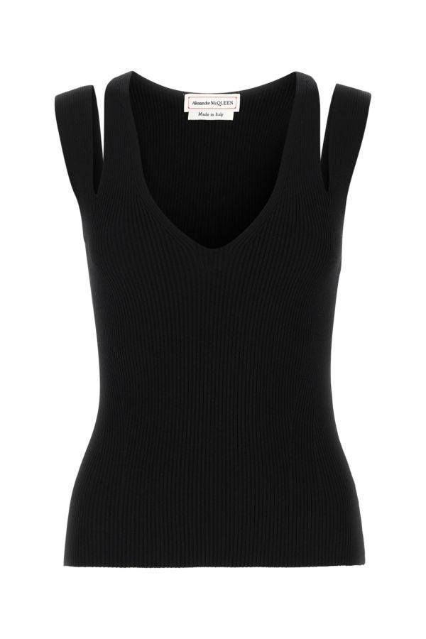 Alexander Mcqueen Woman Black Viscose Blend Top - 1