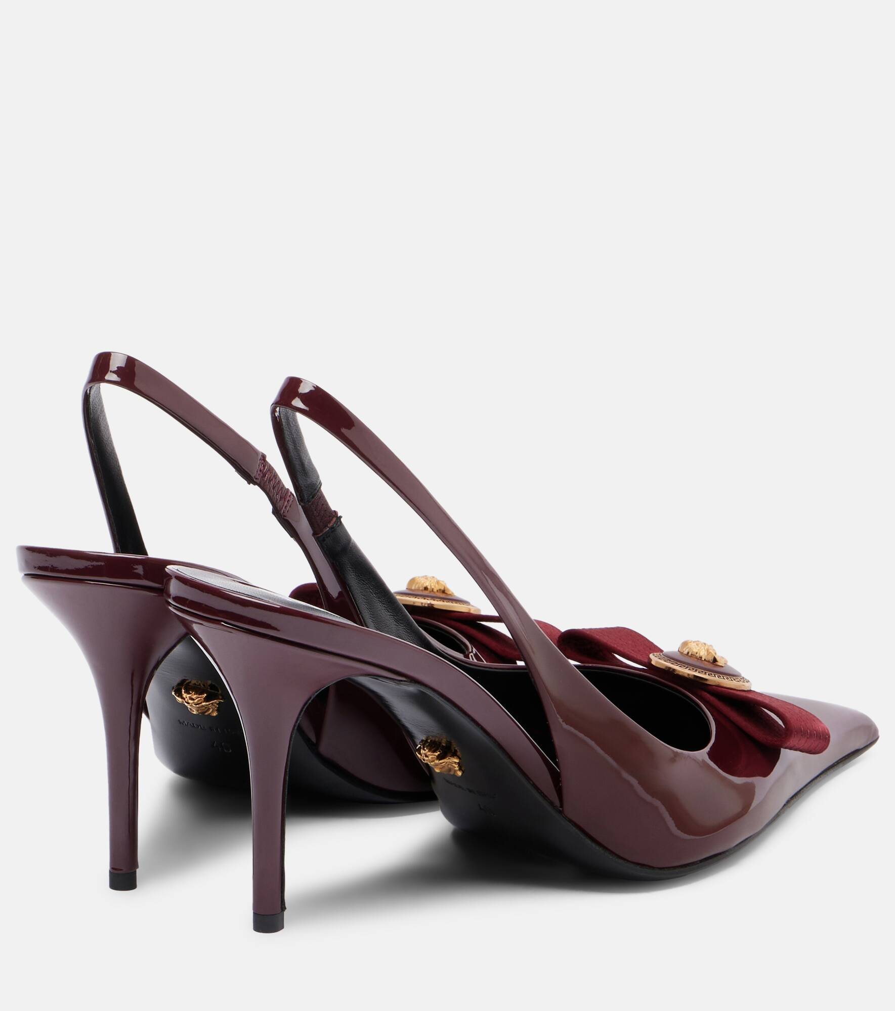 Gianni Ribbon 85 patent leather slingback pumps - 2