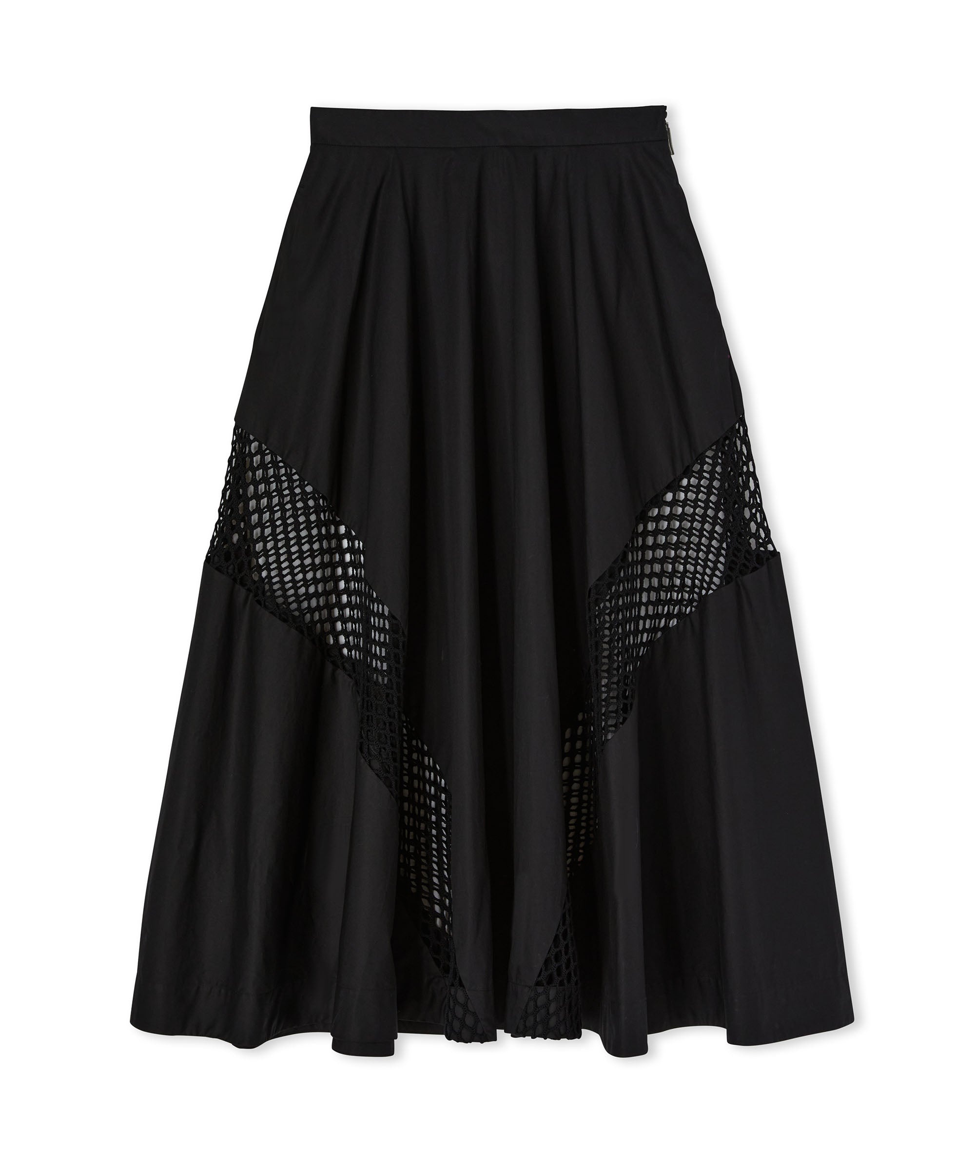Cotton midi skirt with mesh details - 2