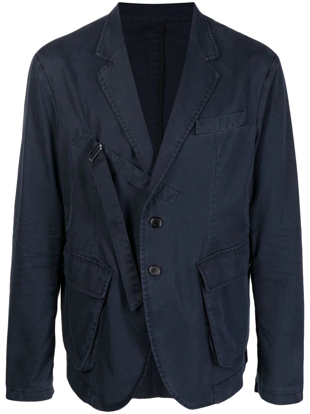 single-breasted patch-pocket blazer - 1