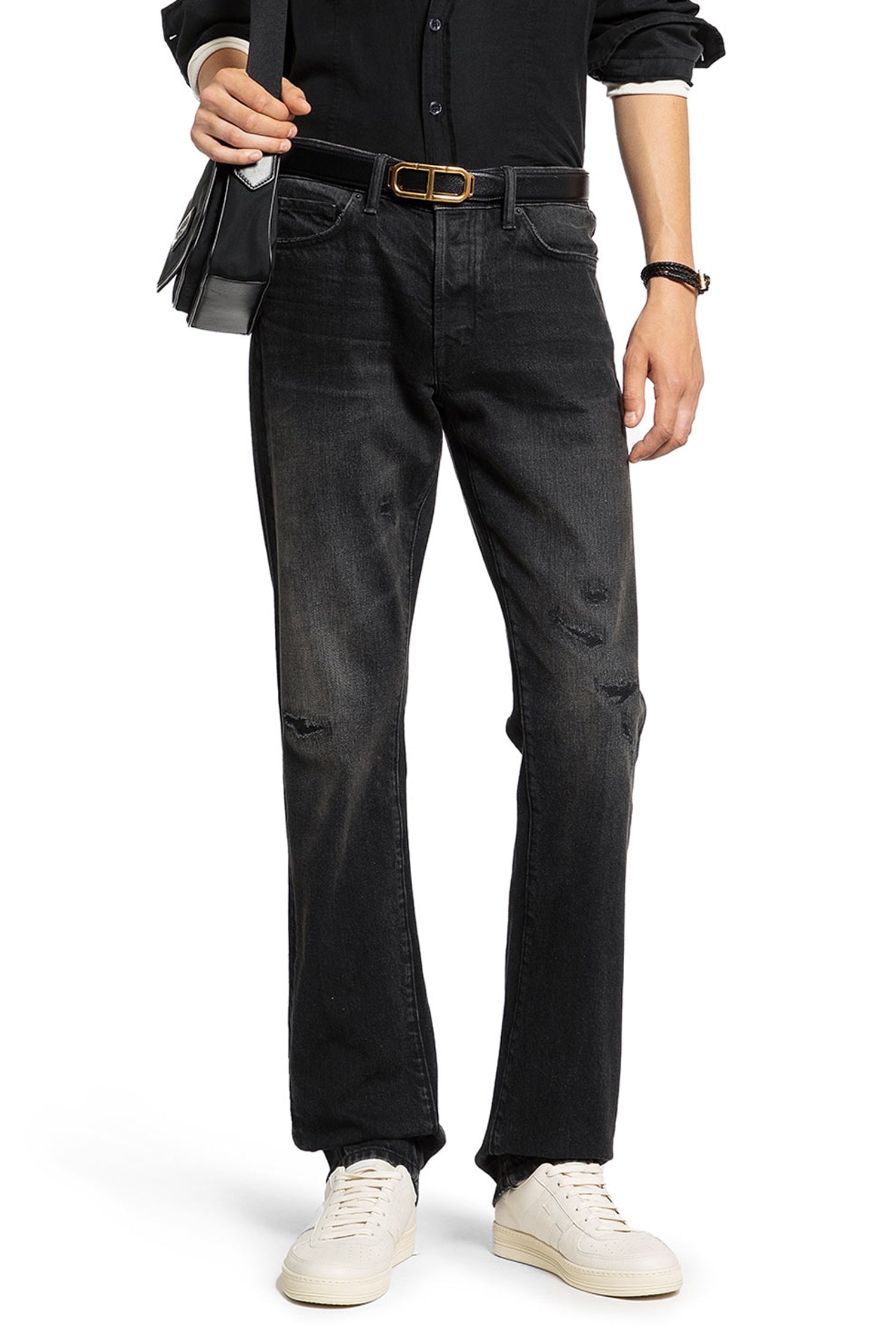 Distressed-Straight-Leg-5-Pocket-Jeans - 5