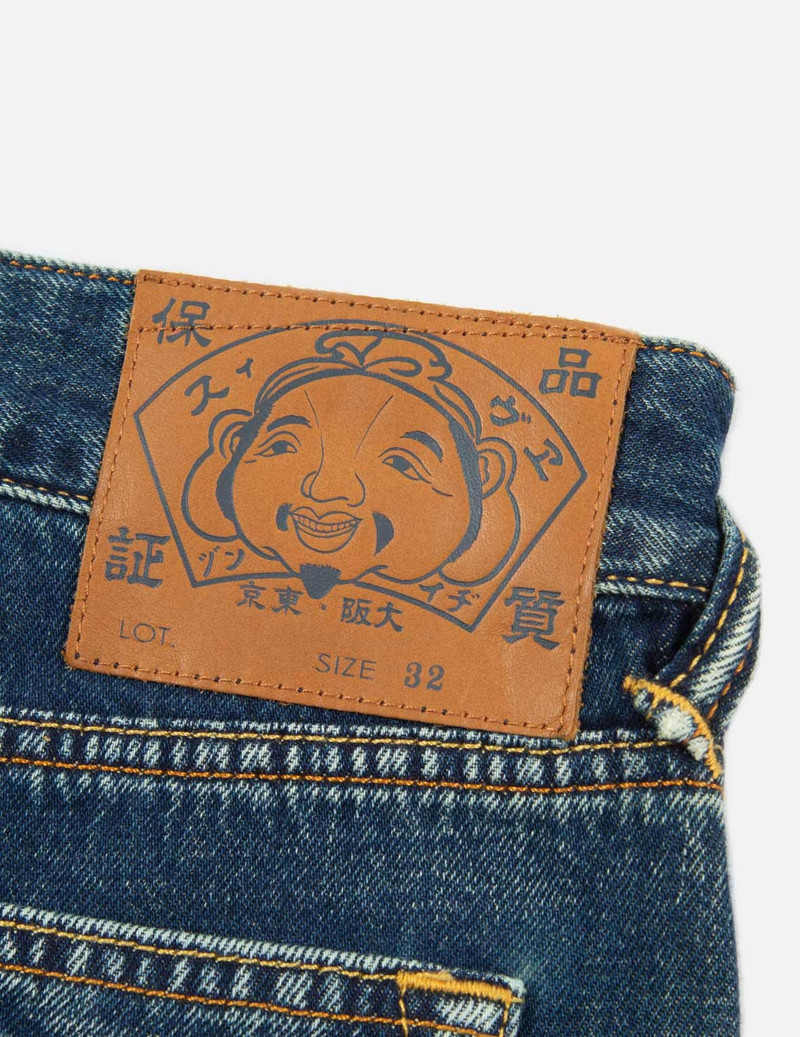 DAICOCK DISCHARGED PRINT AND EMBROIDERY DENIM SHORTS 10