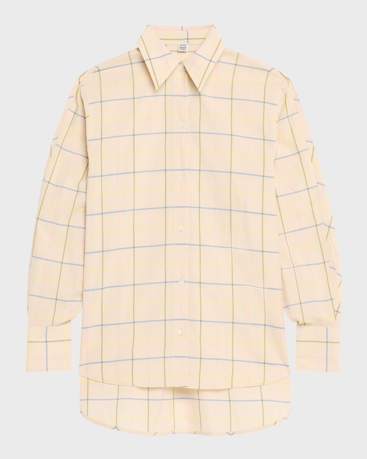 Plaid Poplin Button-Front Shirt - 1