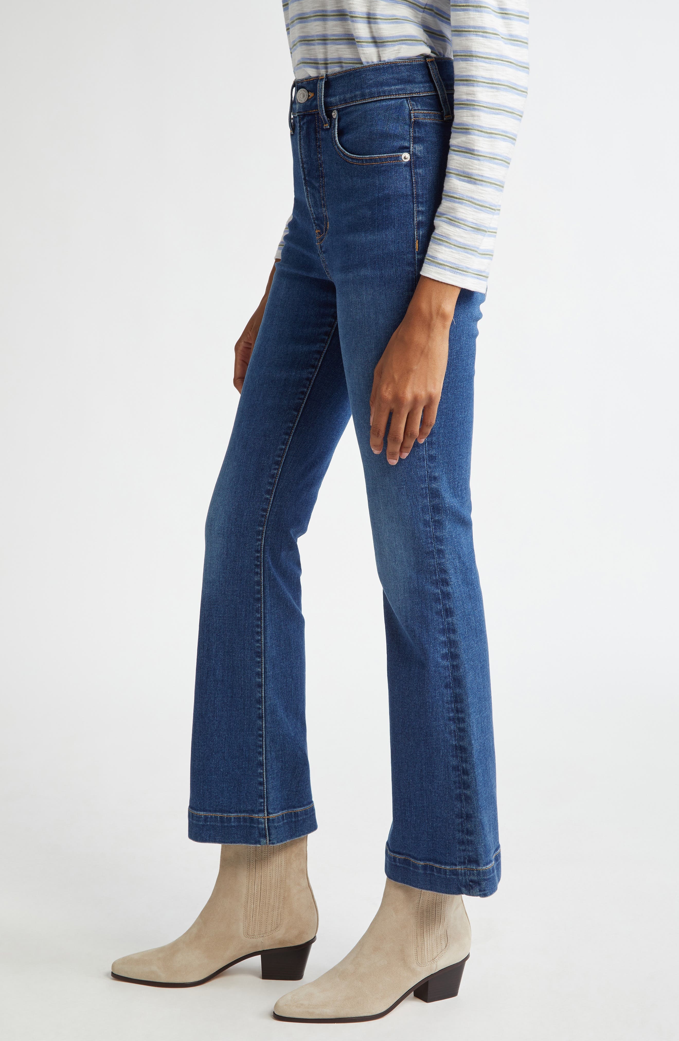 Veronica Beard Carson Ankle Flare Jeans in Bright Blue at Nordstrom - 4