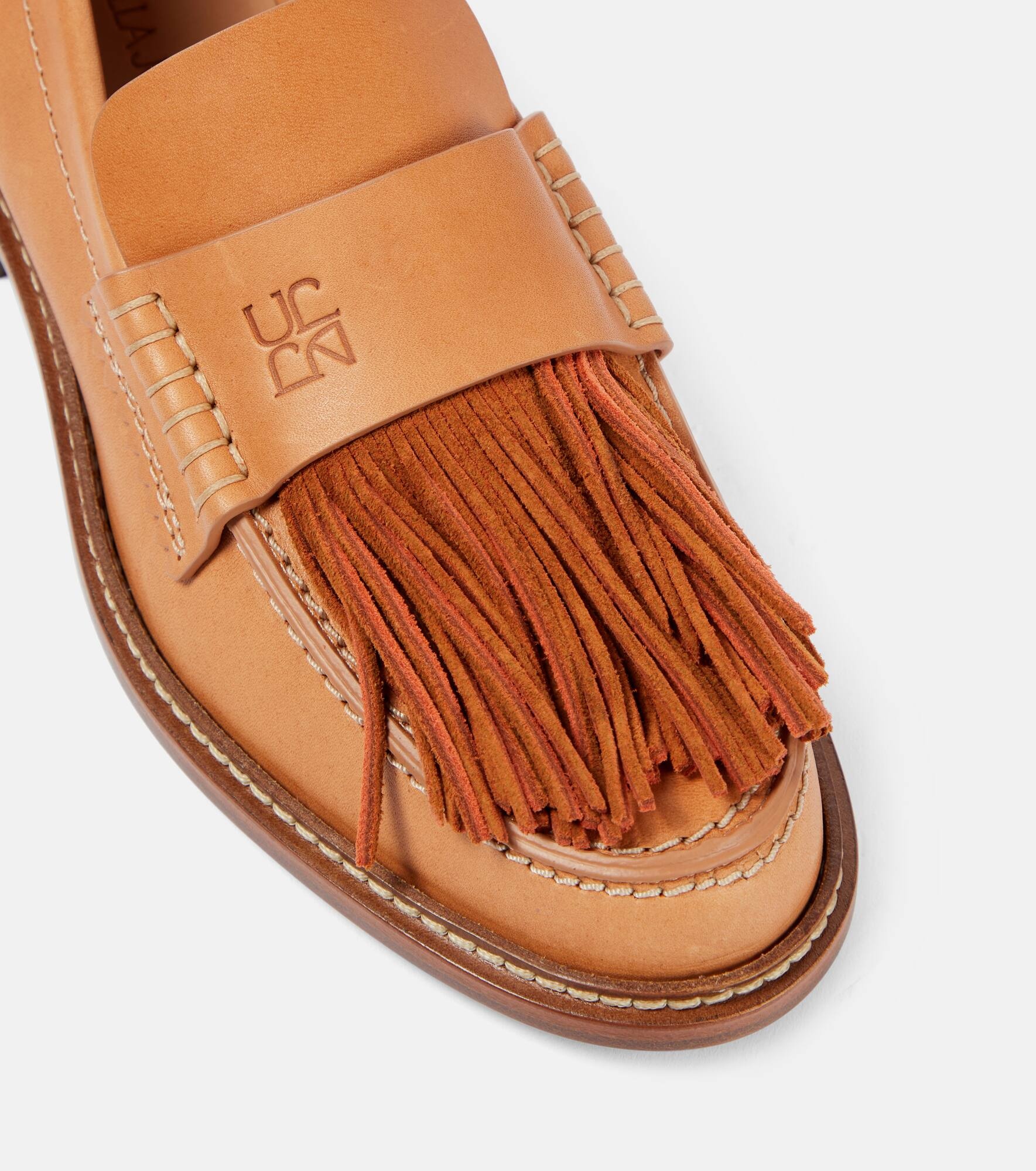 Fringed leather loafers - 6