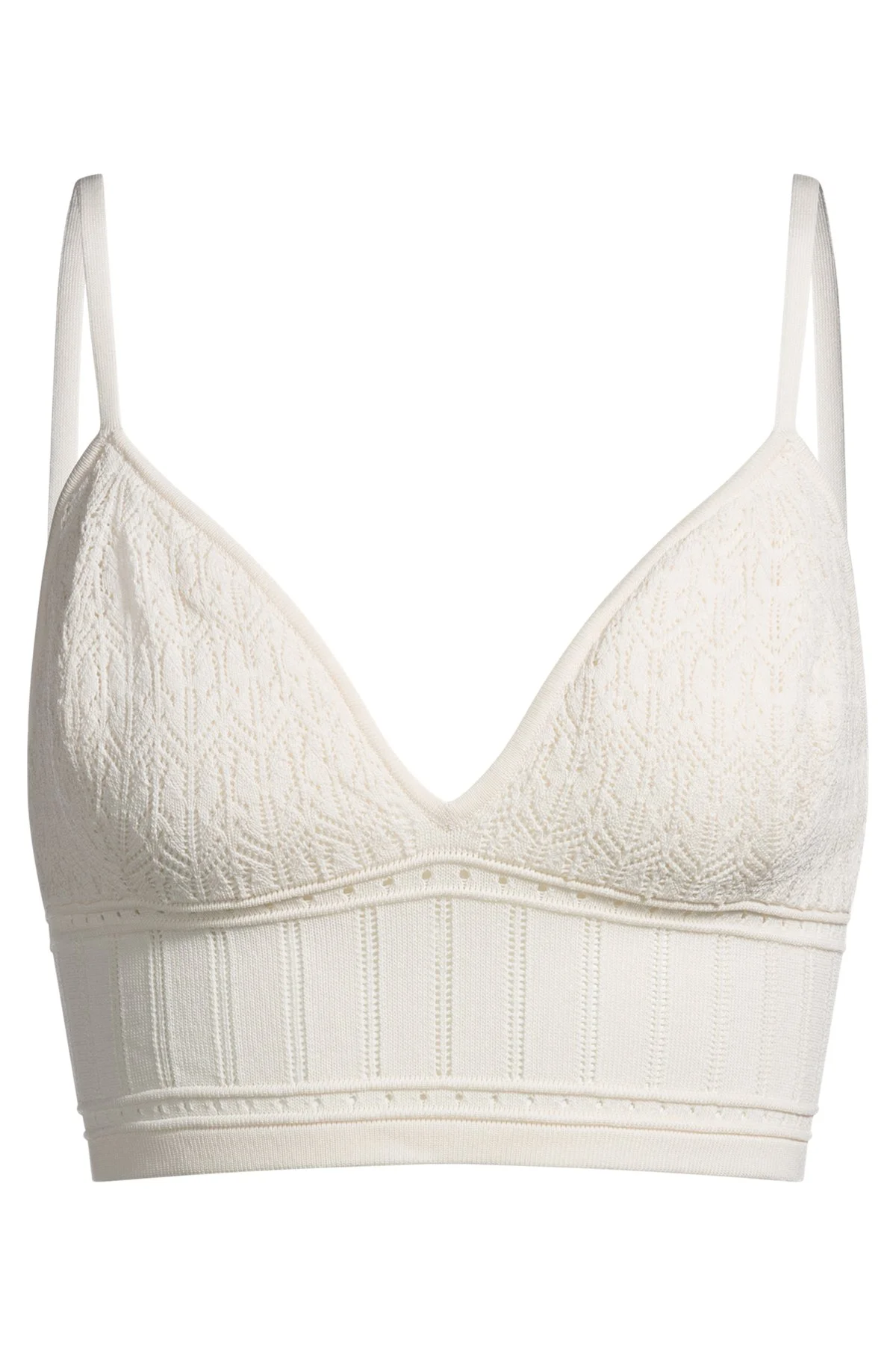 KNITTED TOP IN STRETCH FABRIC WITH MIXED STRUCTURES - 1