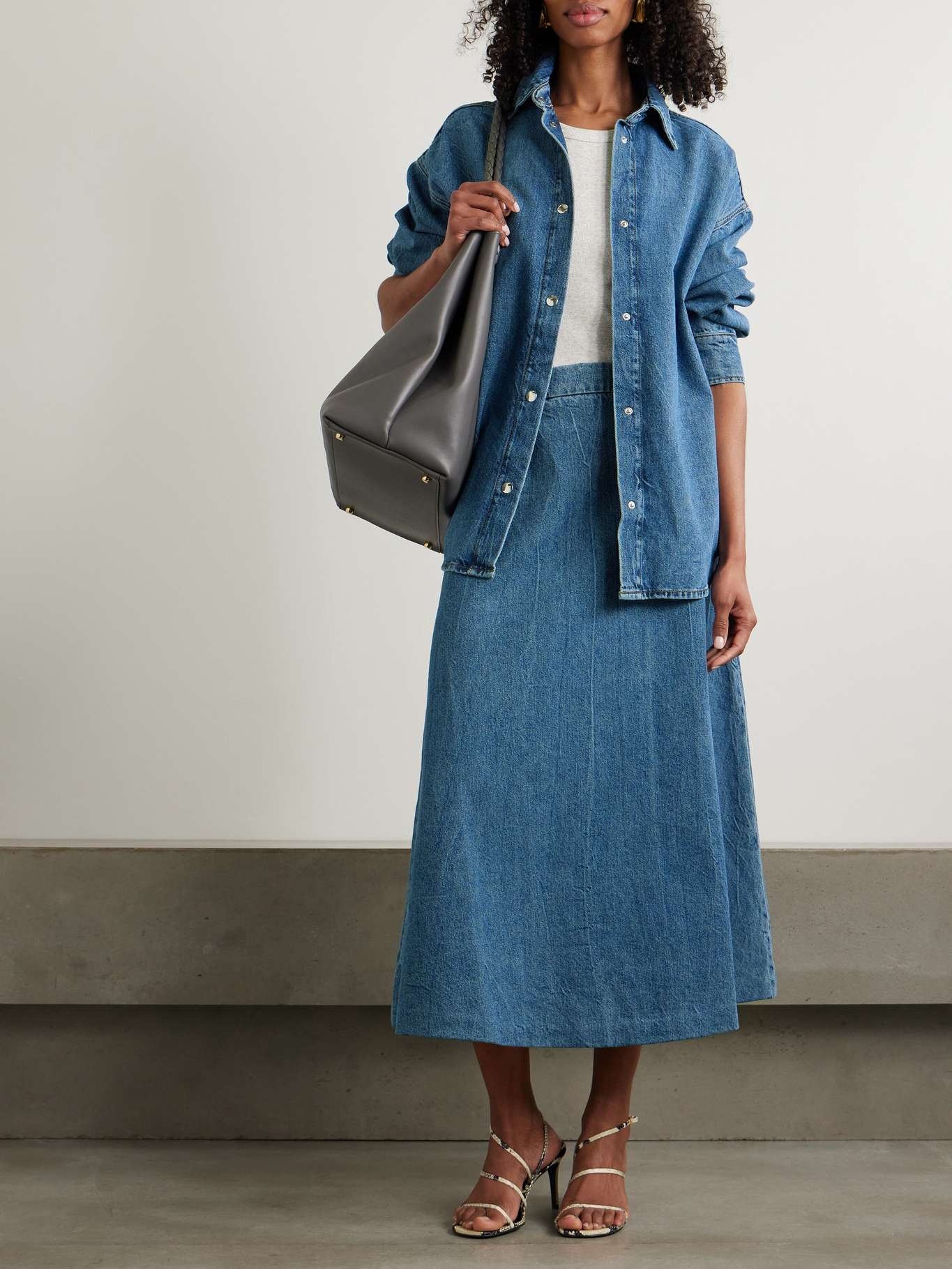Denim midi skirt Mid denim - 2