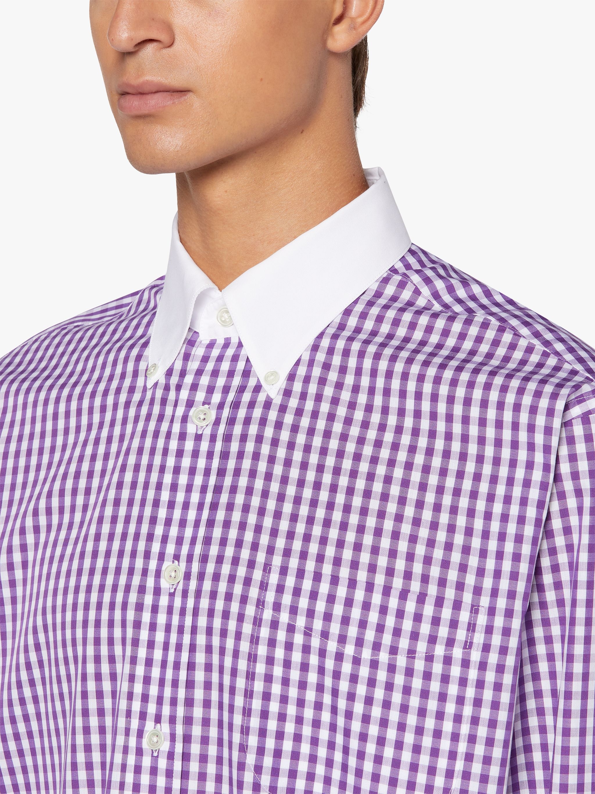 ROMA PURPLE CHECK BUTTON DOWN SHIRT | GSC-105 - 5