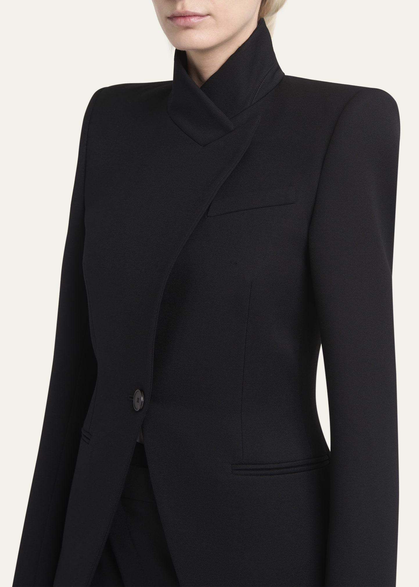 Structured Fitted Wool Blazer - 5