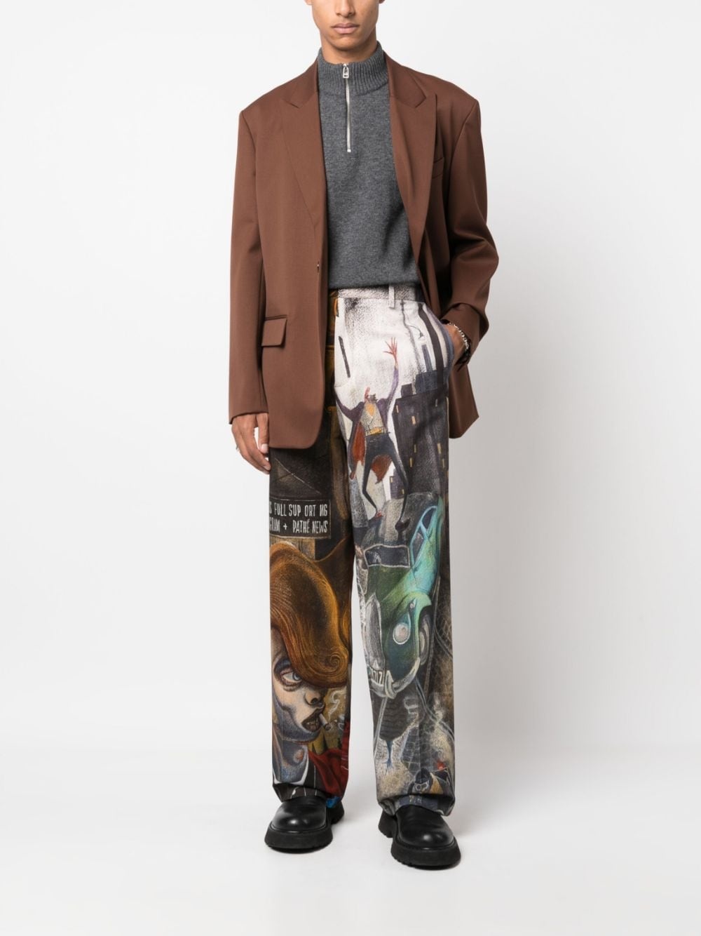 graphic-print wide-fit trousers - 2