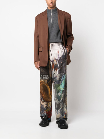 CHARLES JEFFREY LOVERBOY graphic-print wide-fit trousers outlook
