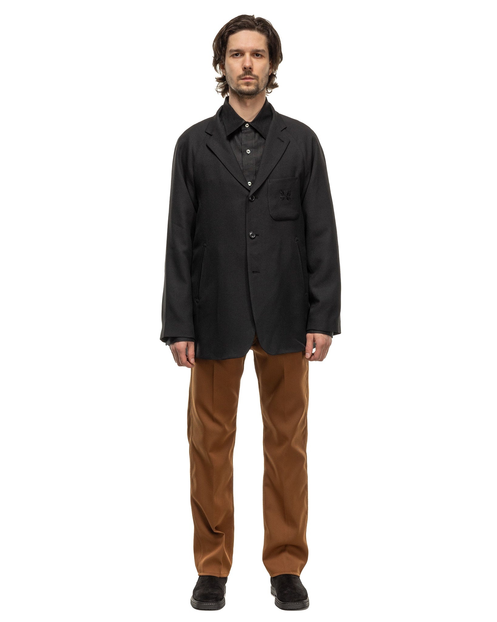 Raglan Jacket - Poly Dobby Cloth Black - 2