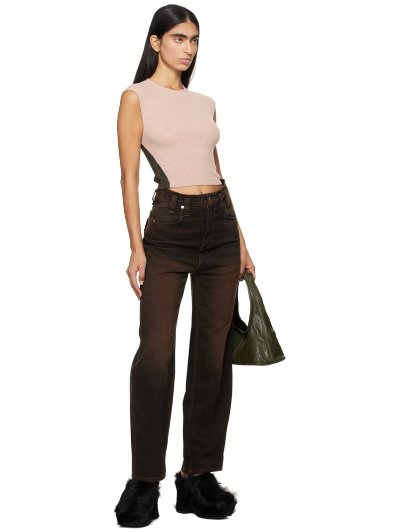 ECKHAUS LATTA Pink & Brown Twyla Tank Top outlook