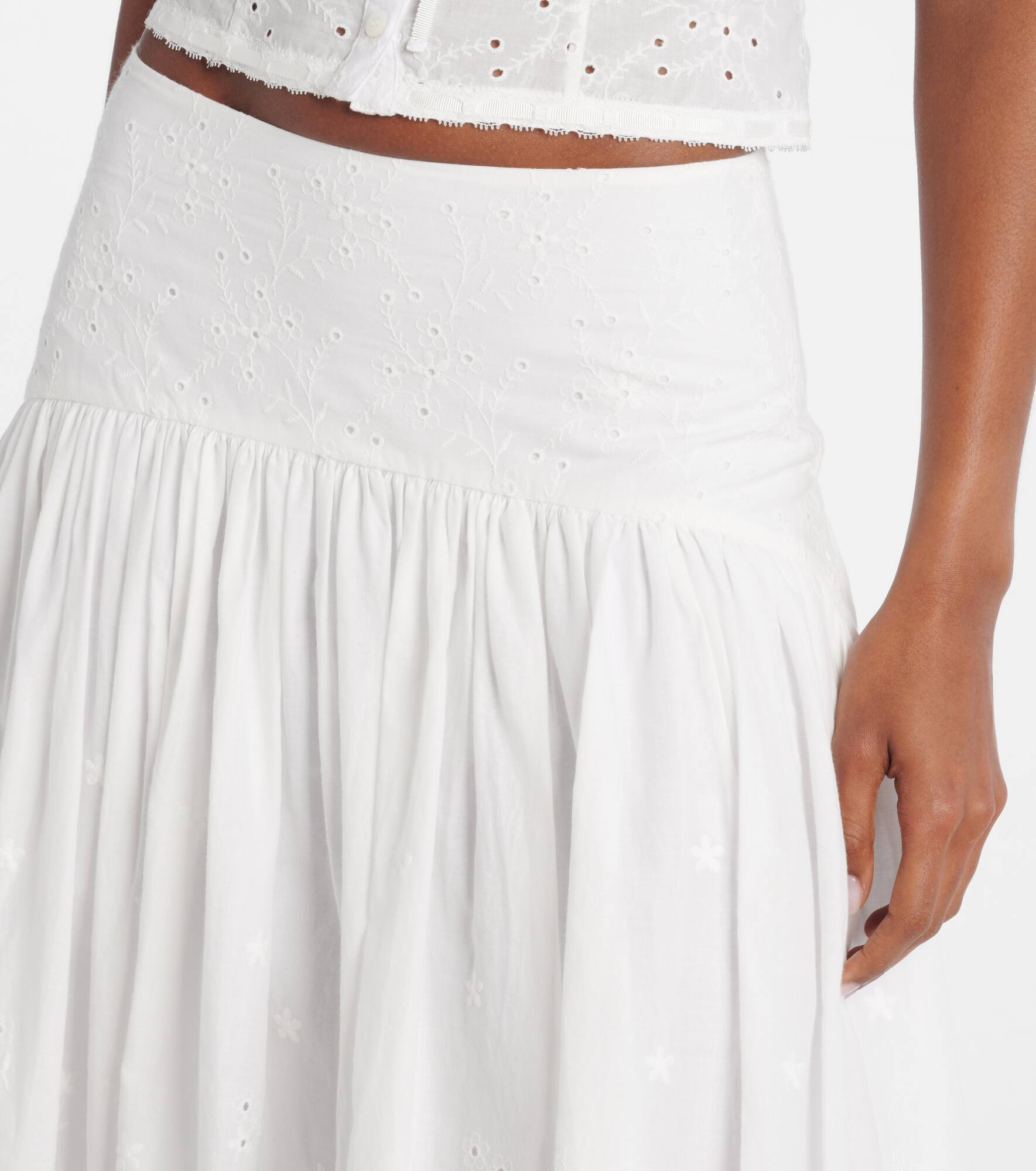 Procida pleated cotton maxi skirt - 4
