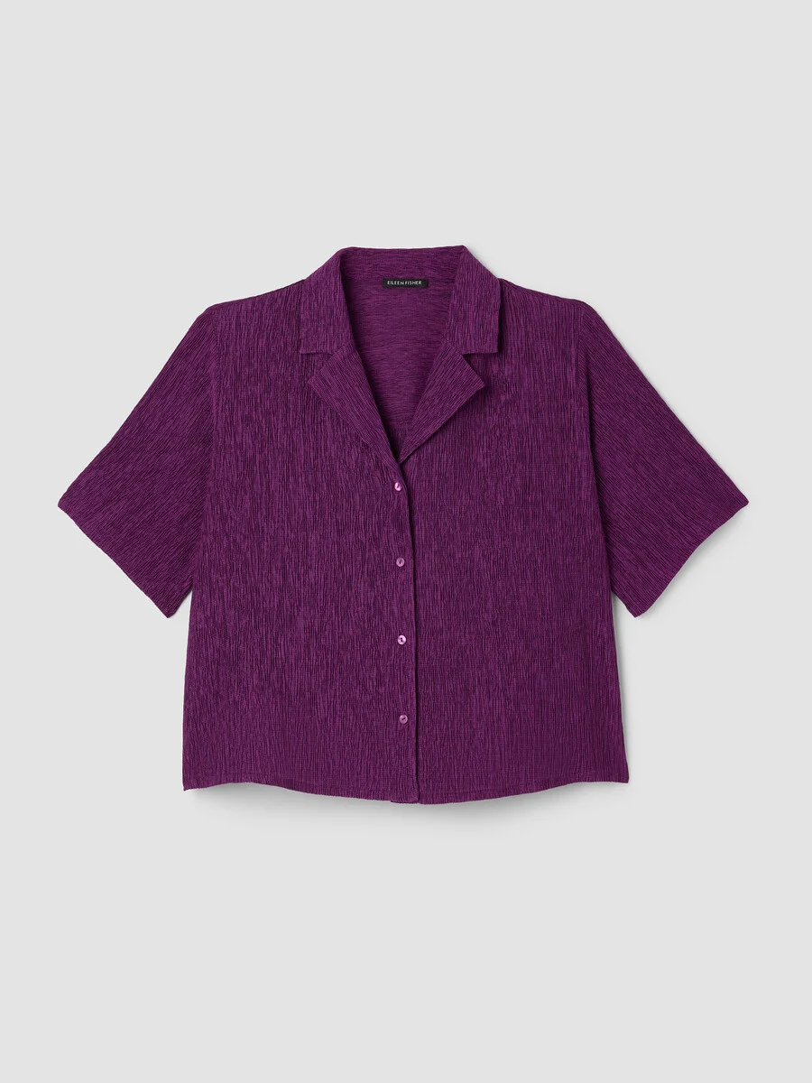 Woven Plissé Notch Collar Shirt - 1