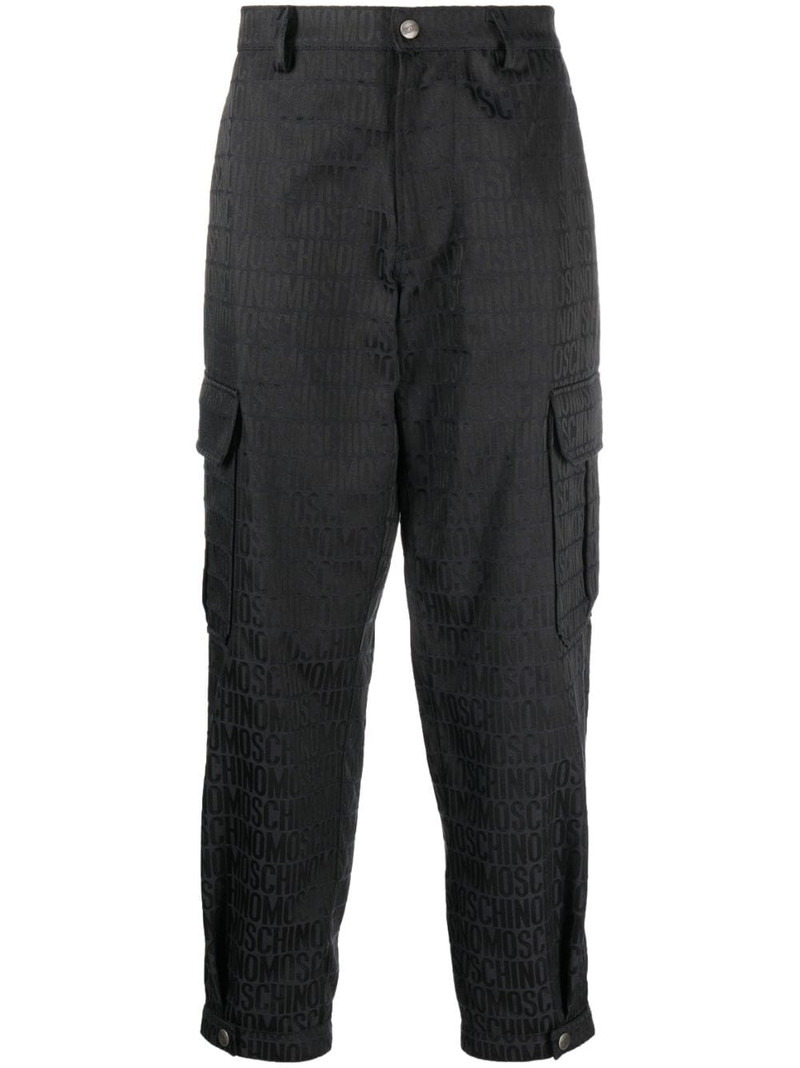 logo-print cargo trousers 1