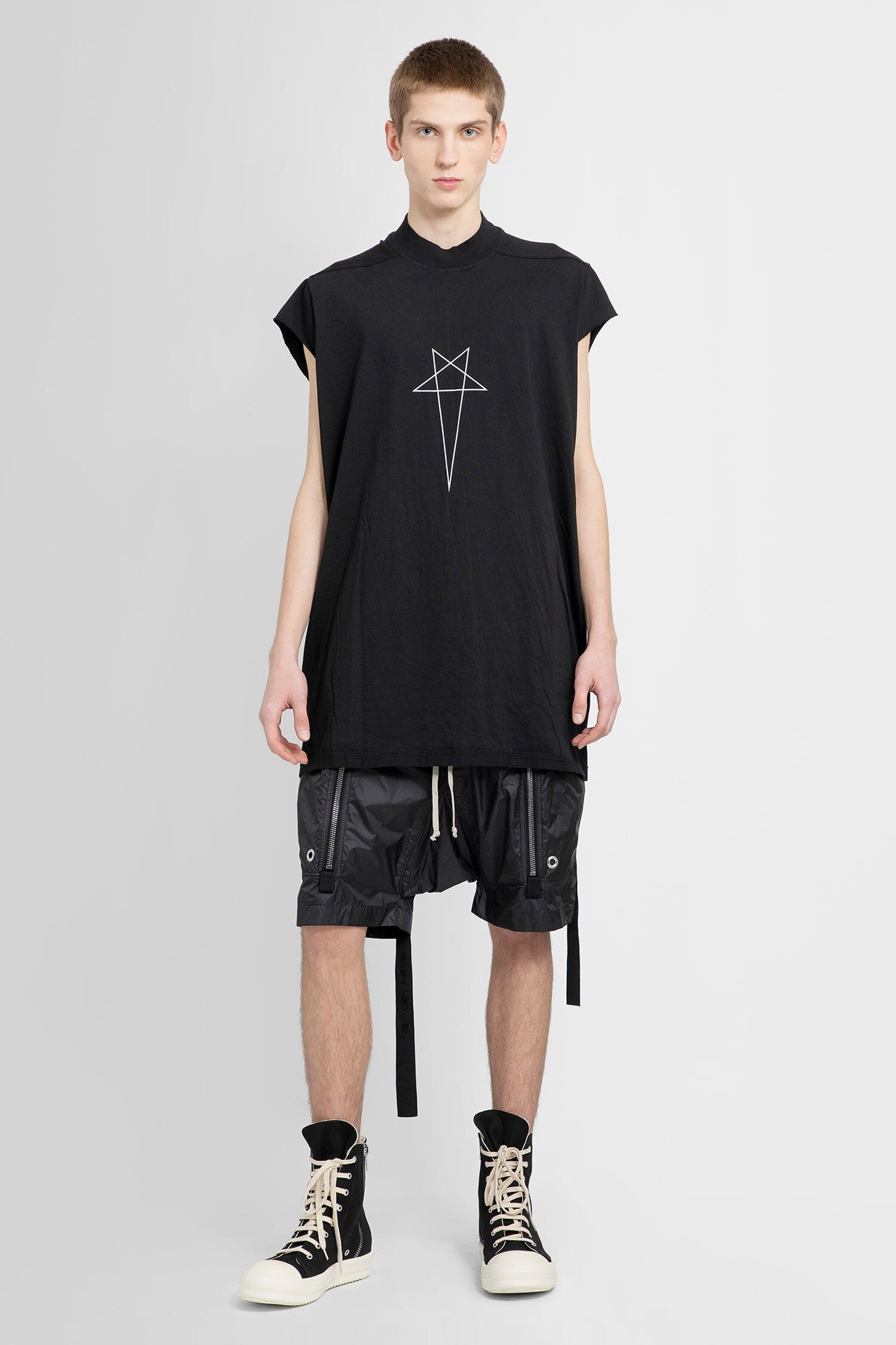 RICK OWENS MAN BLACK SHORTS - 5
