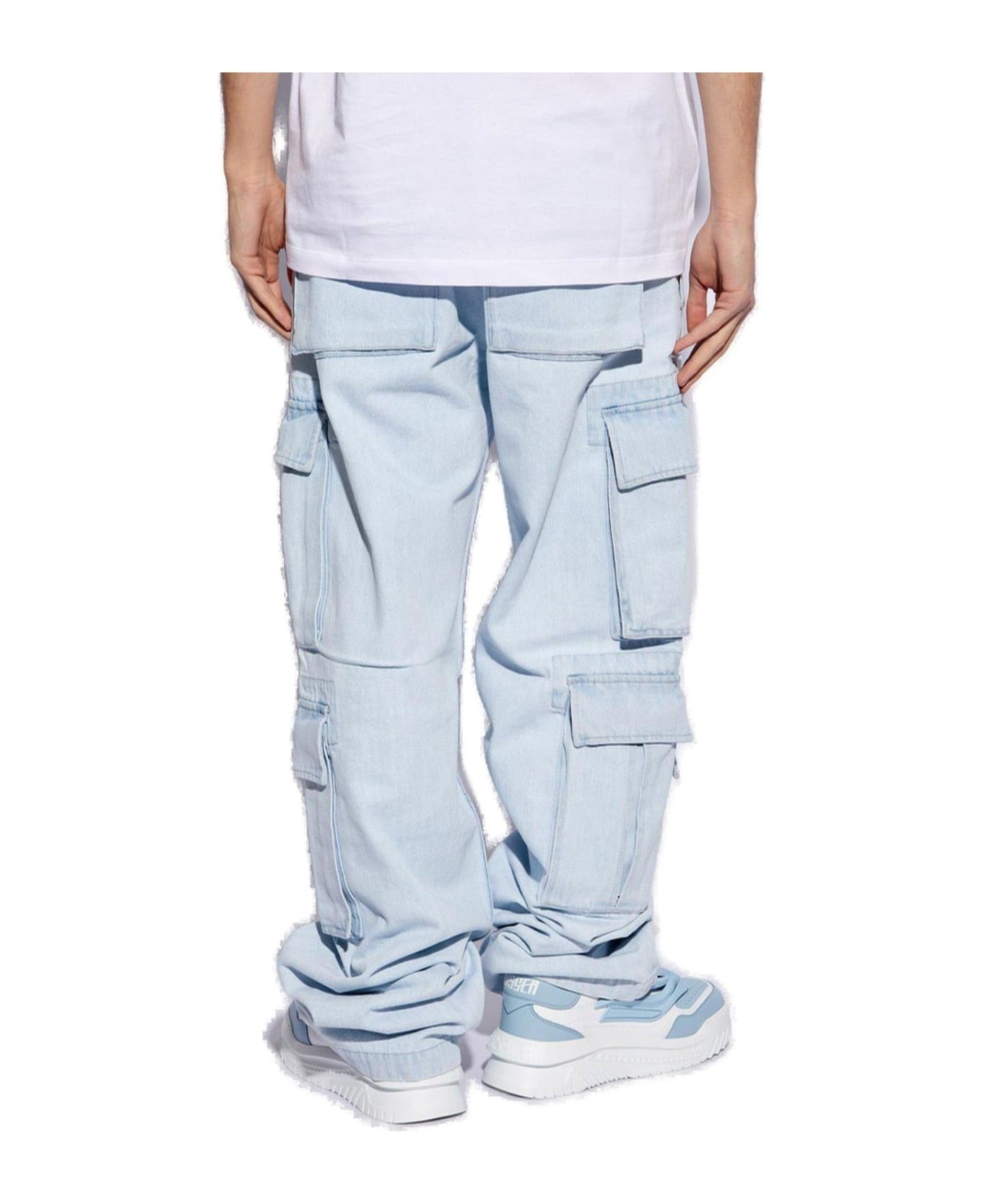 Mid-rise Wide-leg Cargo Jeans - 3