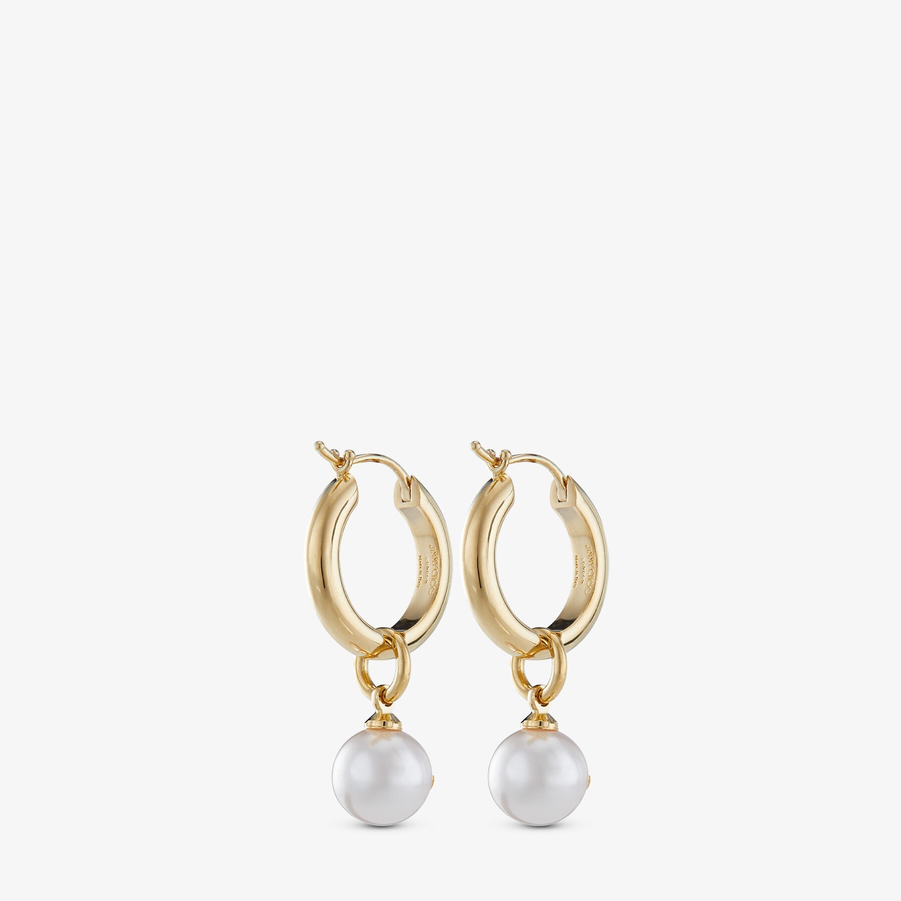 Pearl Hoops
Gold-Finish Metal and Pearl Hoop Earrings - 6