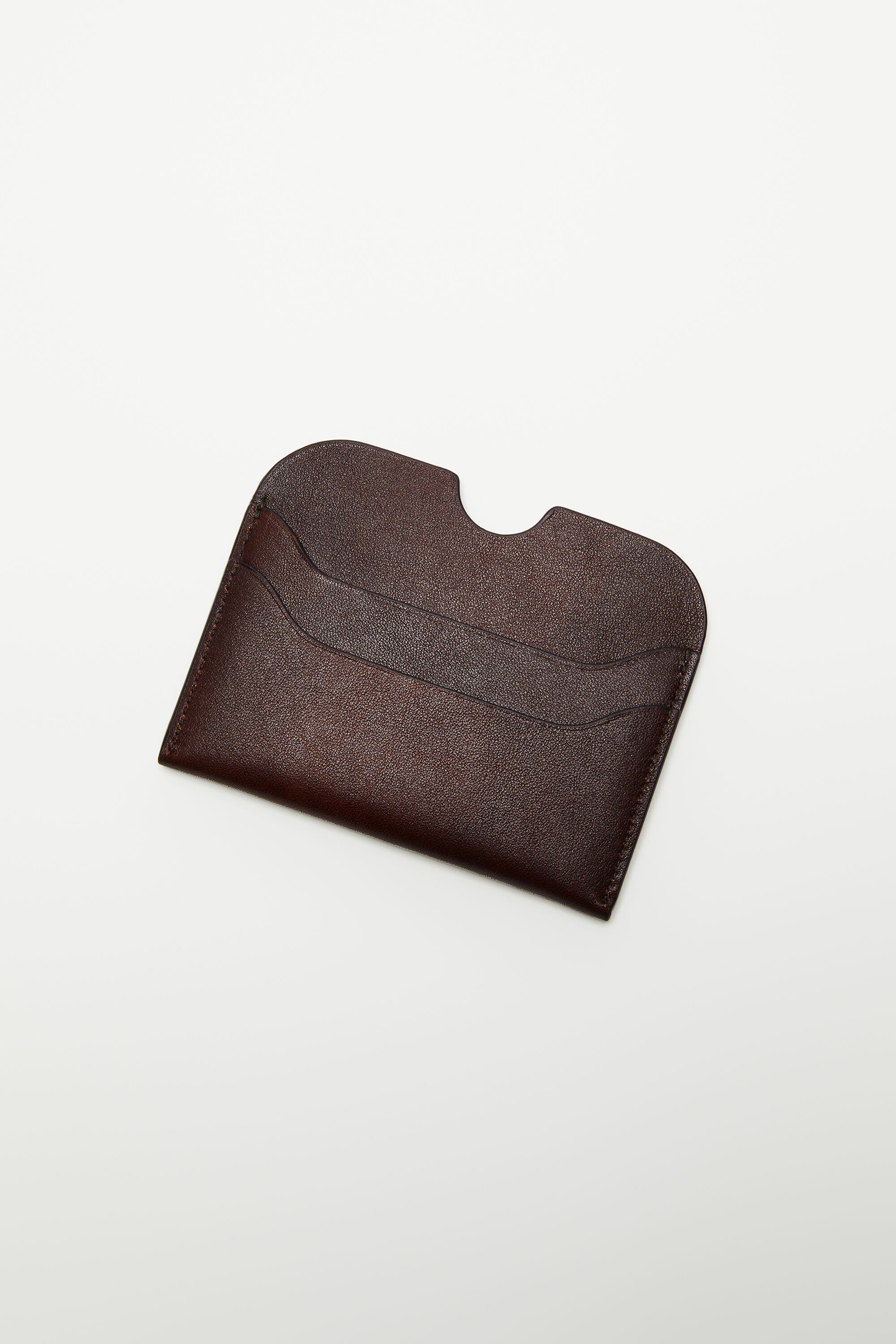 Leather card holder - Dark brown - 4