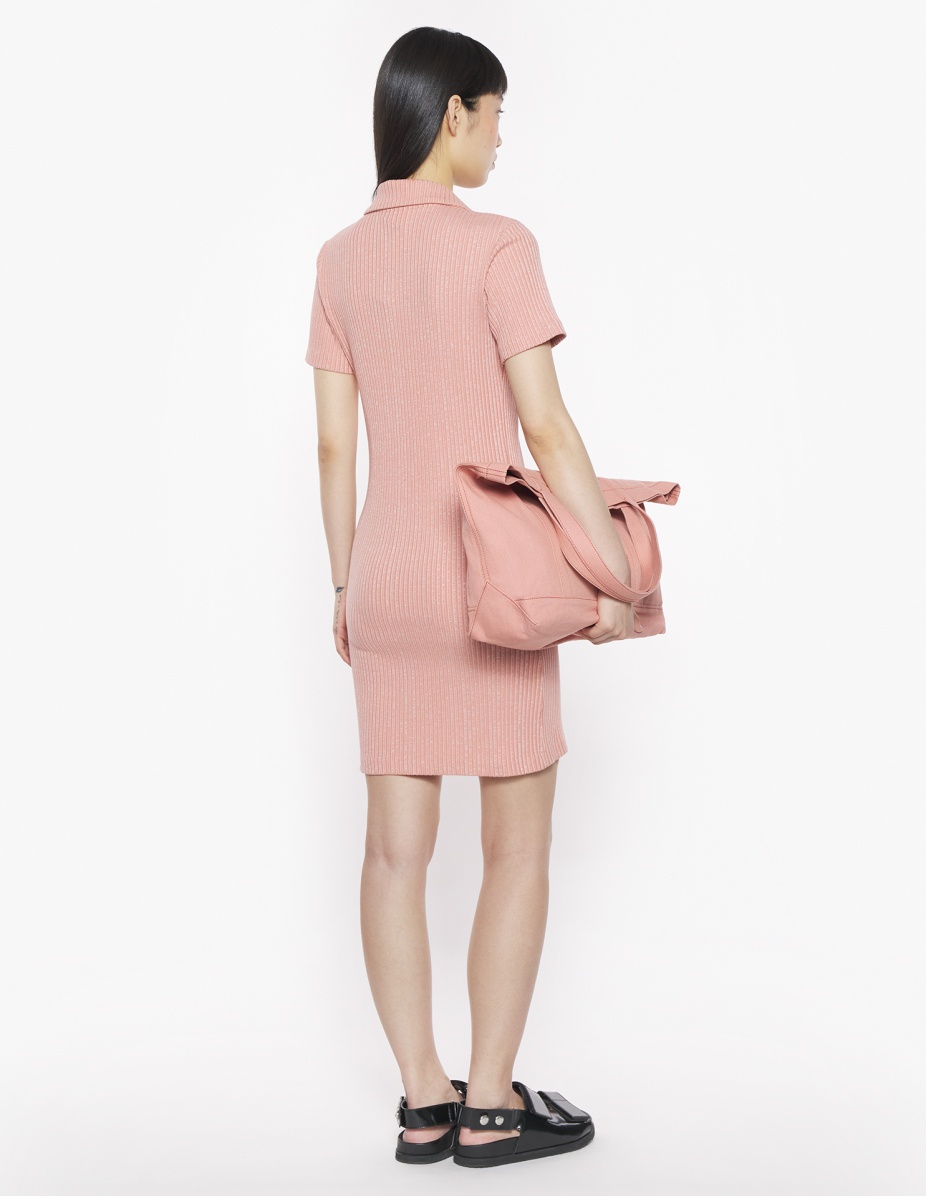 MAISON KITSUNE HANDWRITING LABEL RIBBED POLO DRESS - 5