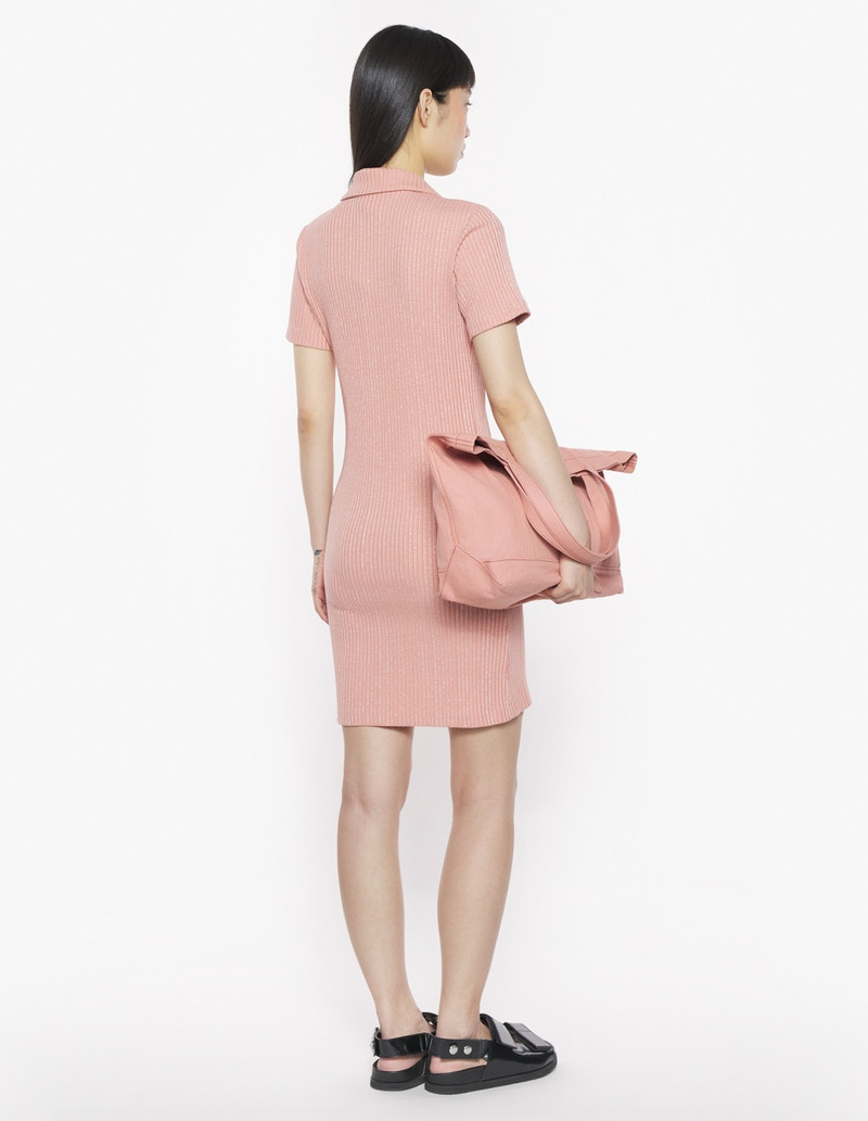 MAISON KITSUNE HANDWRITING LABEL RIBBED POLO DRESS 5