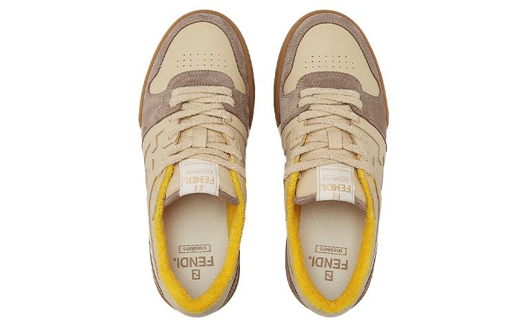 FENDI Match Low Top Suede 'Yellow Beige' 7E1493AHH2F1FHU - 4