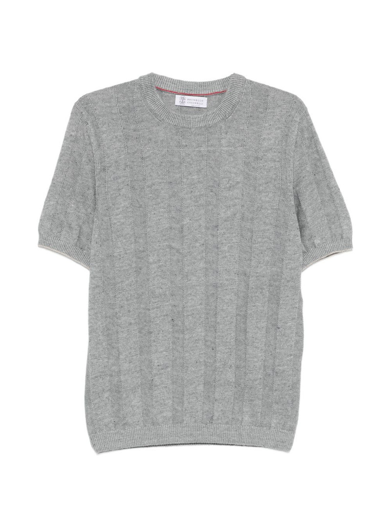 ribbed short-sleeve T-shirt 1