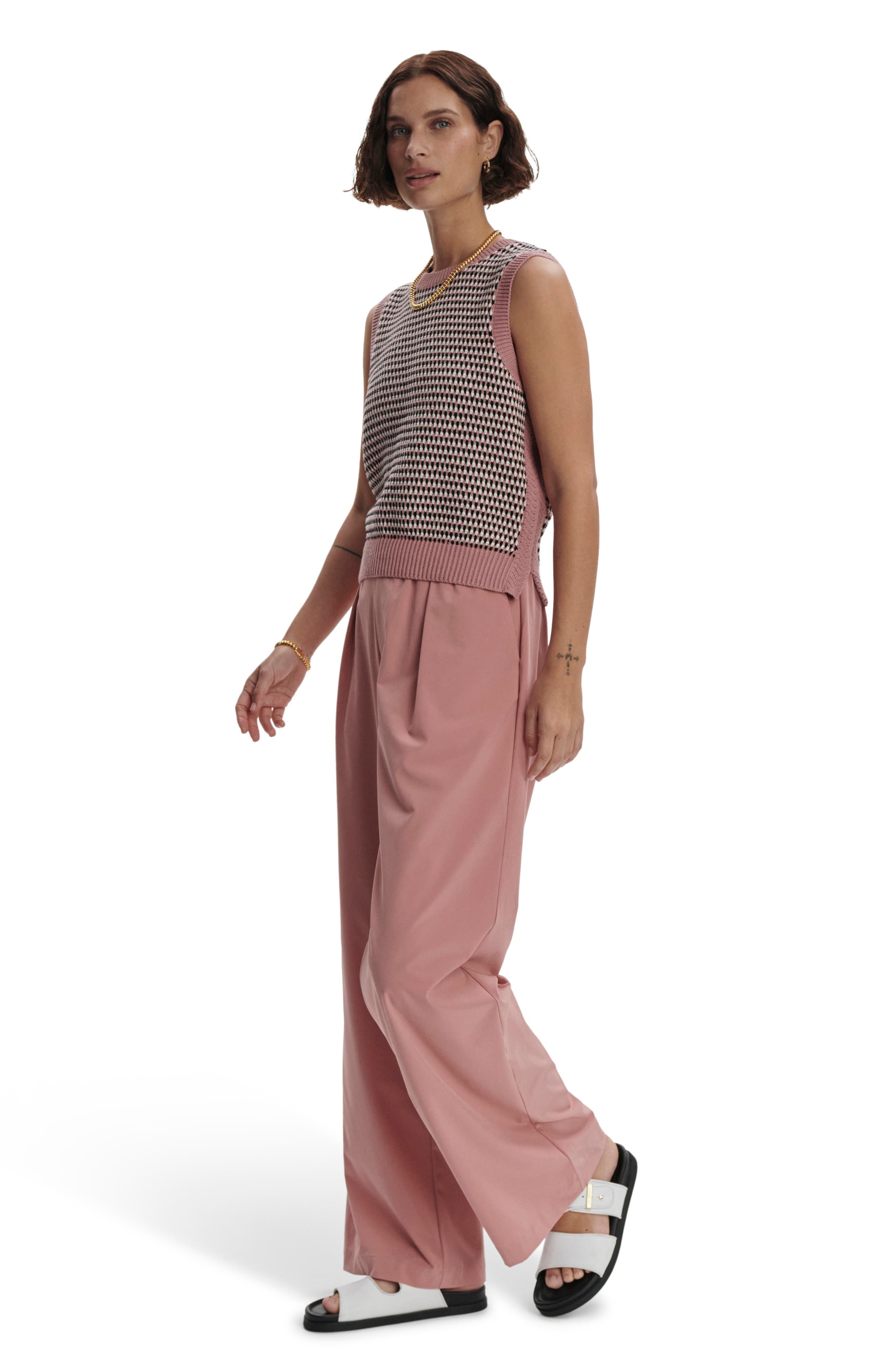 Varley Knowles Textured Cotton Vest in Woodrose Multi Stitch at Nordstrom - 5
