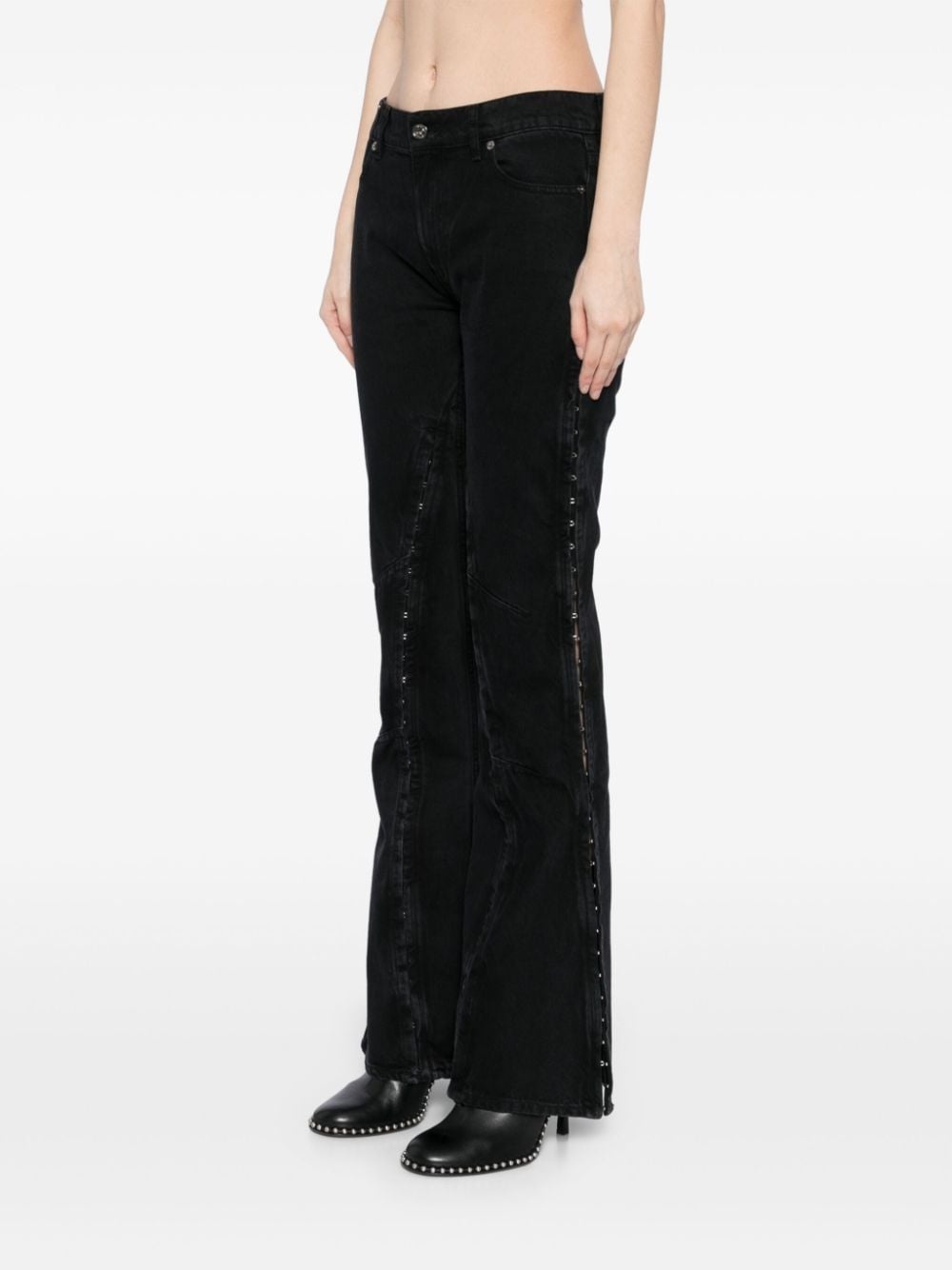 side hook flared jeans - 3
