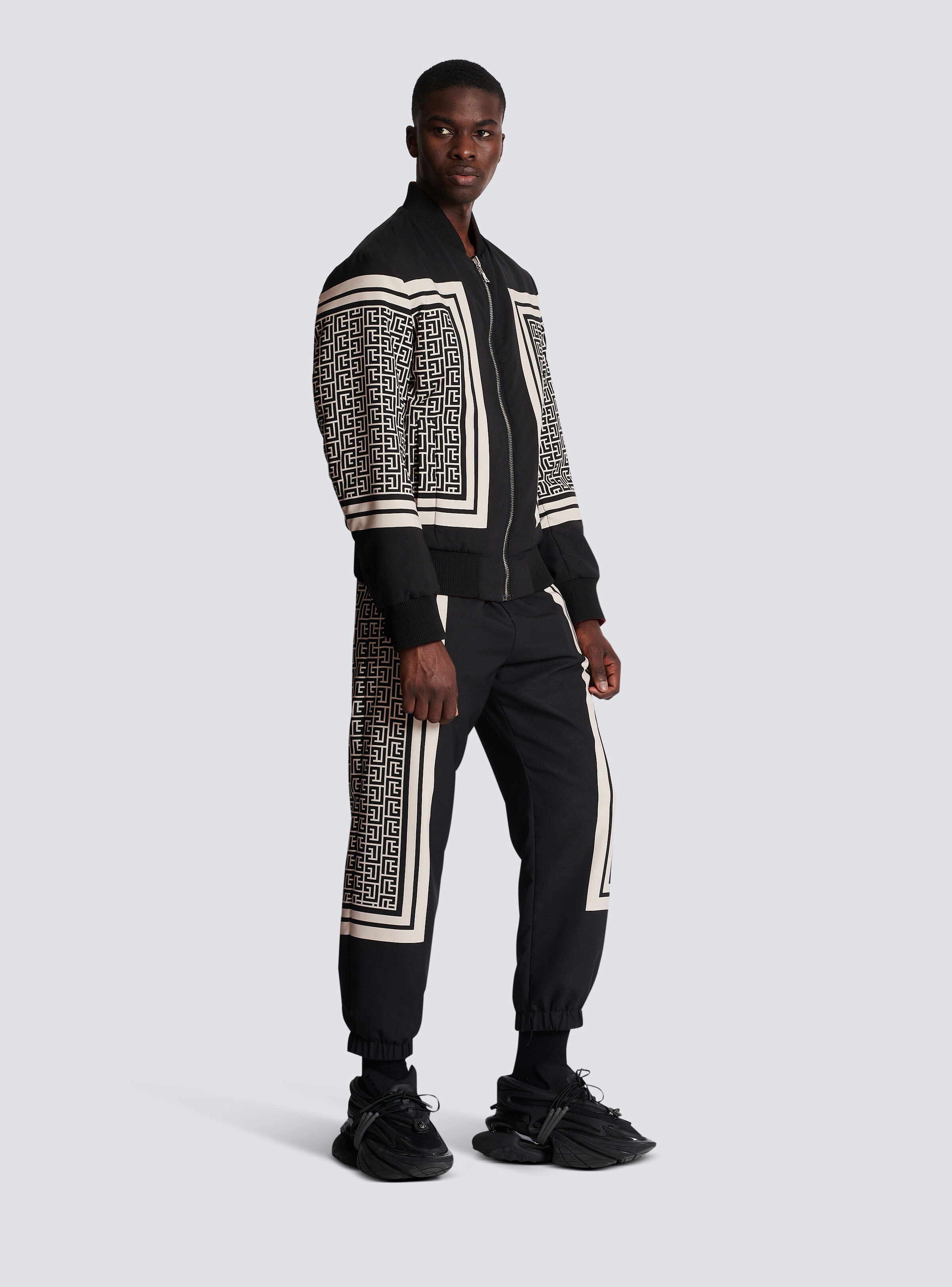 Reversible monogram and scarf bomber jacket - 3