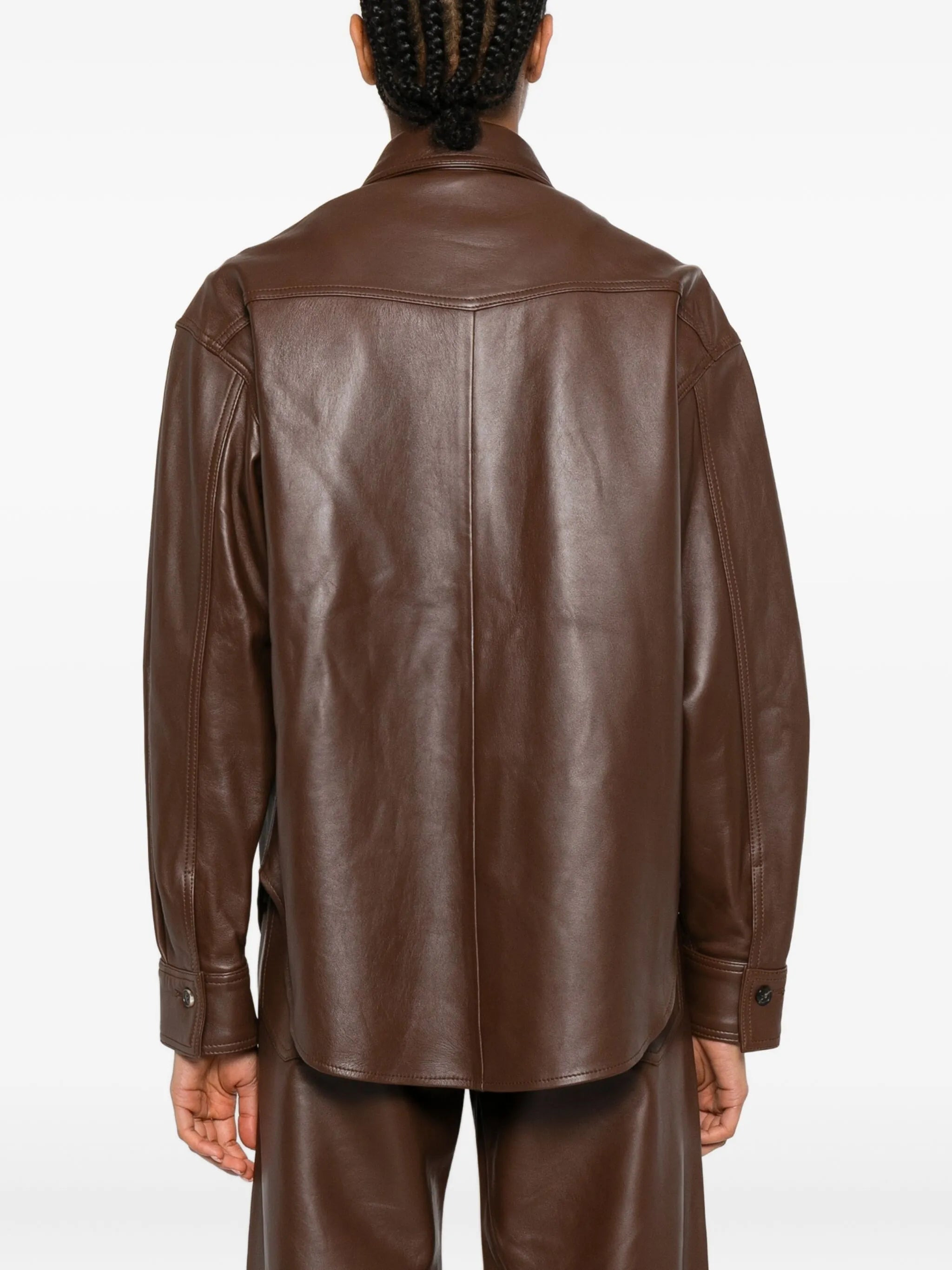 Haikure Leather Shirt Jacket - 4