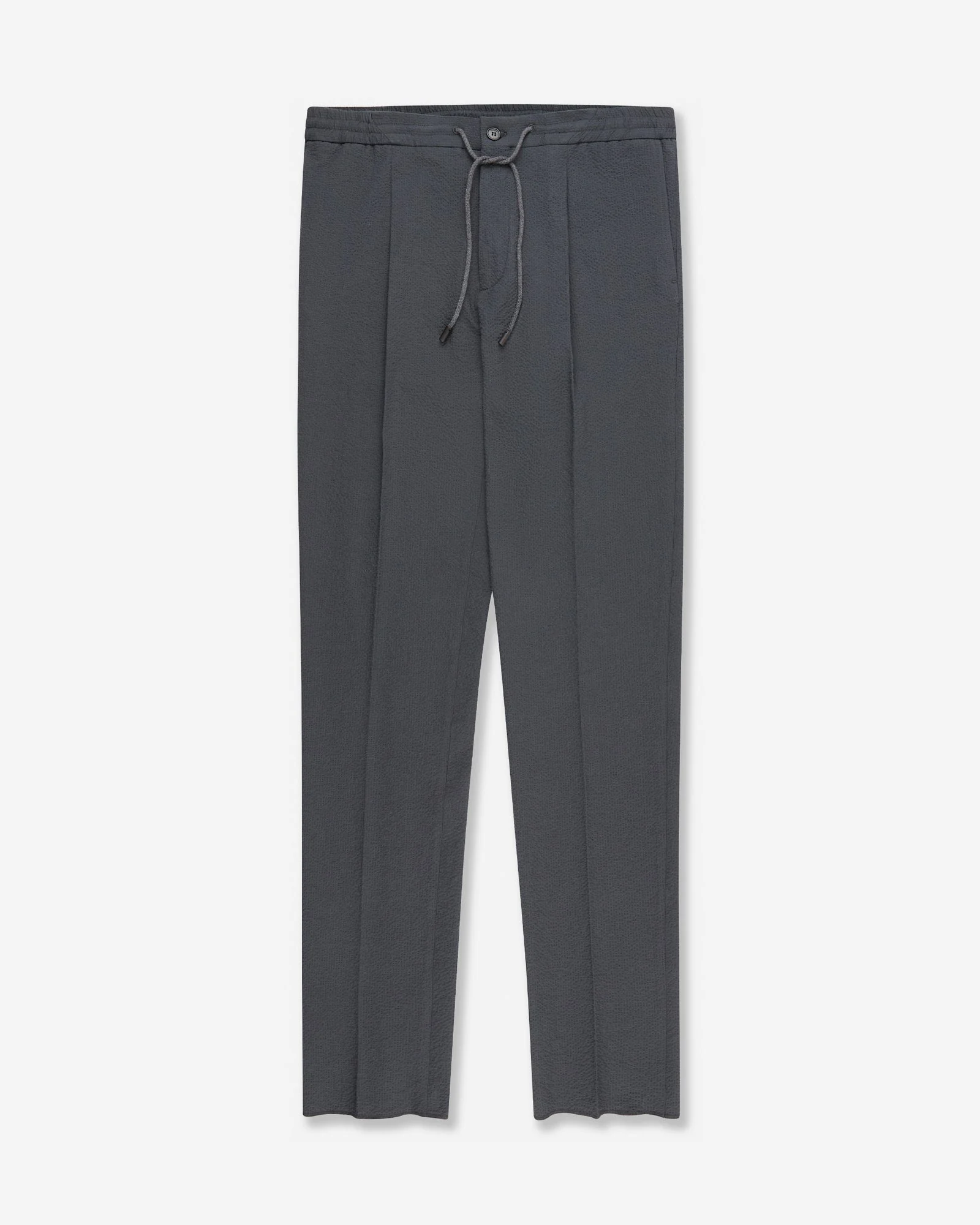 Tapered fit stretch cotton and silk seersucker trousers - 1
