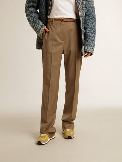Golden Goose Women's pants in dove-gray tailored wool fabric outlook