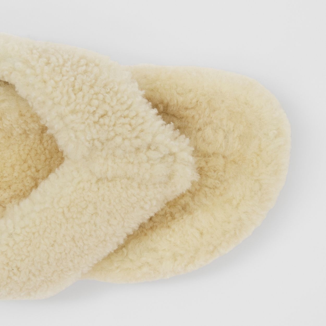 Logo Detail Shearling Sandals - 3