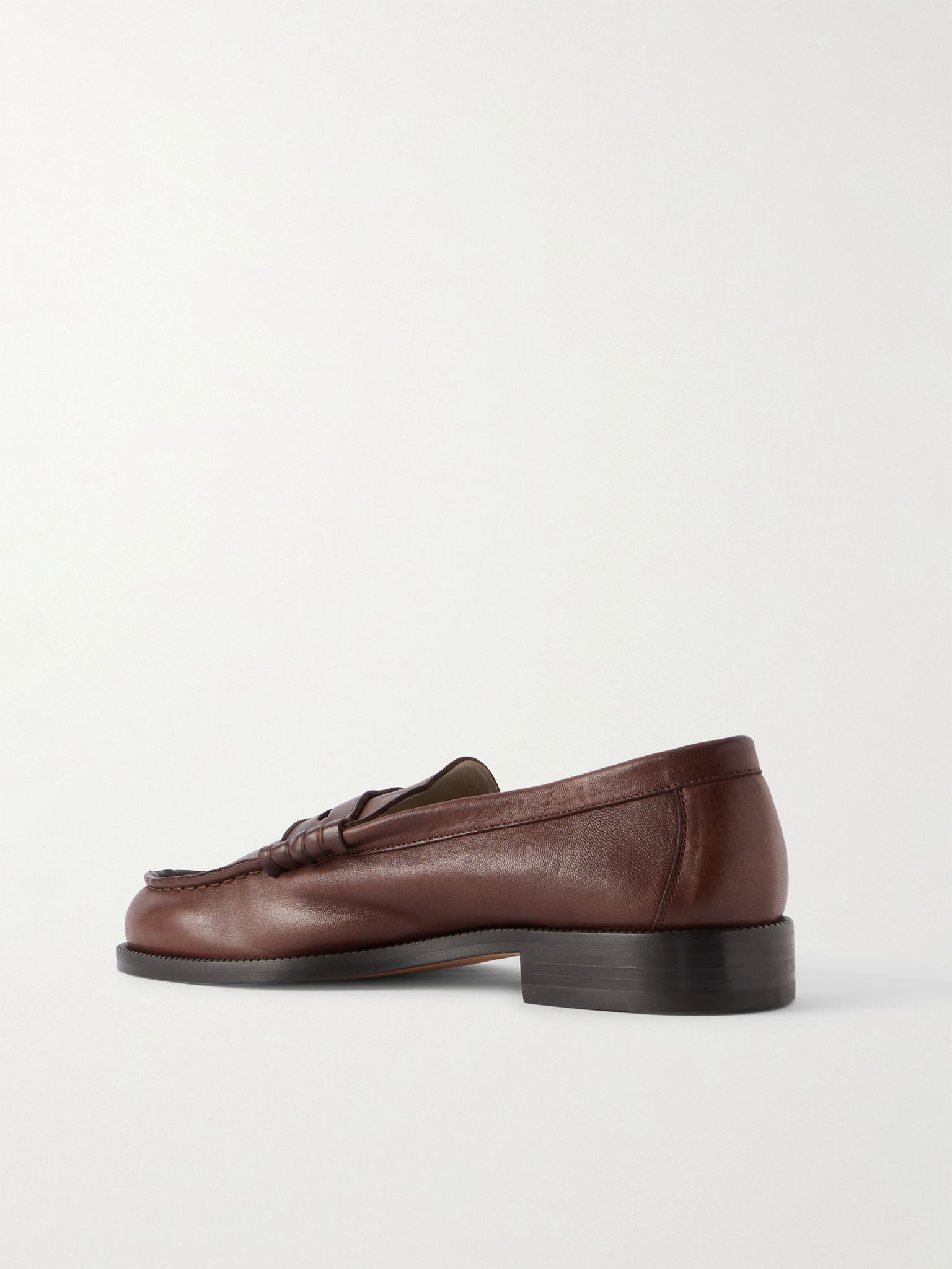 Leather Penny Loafers Brown - 4