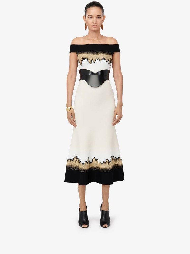 alexander mcqueen black and gold dress 2010 Alexander McQueen Final Runway Collection Metallic-Gold Black Bro