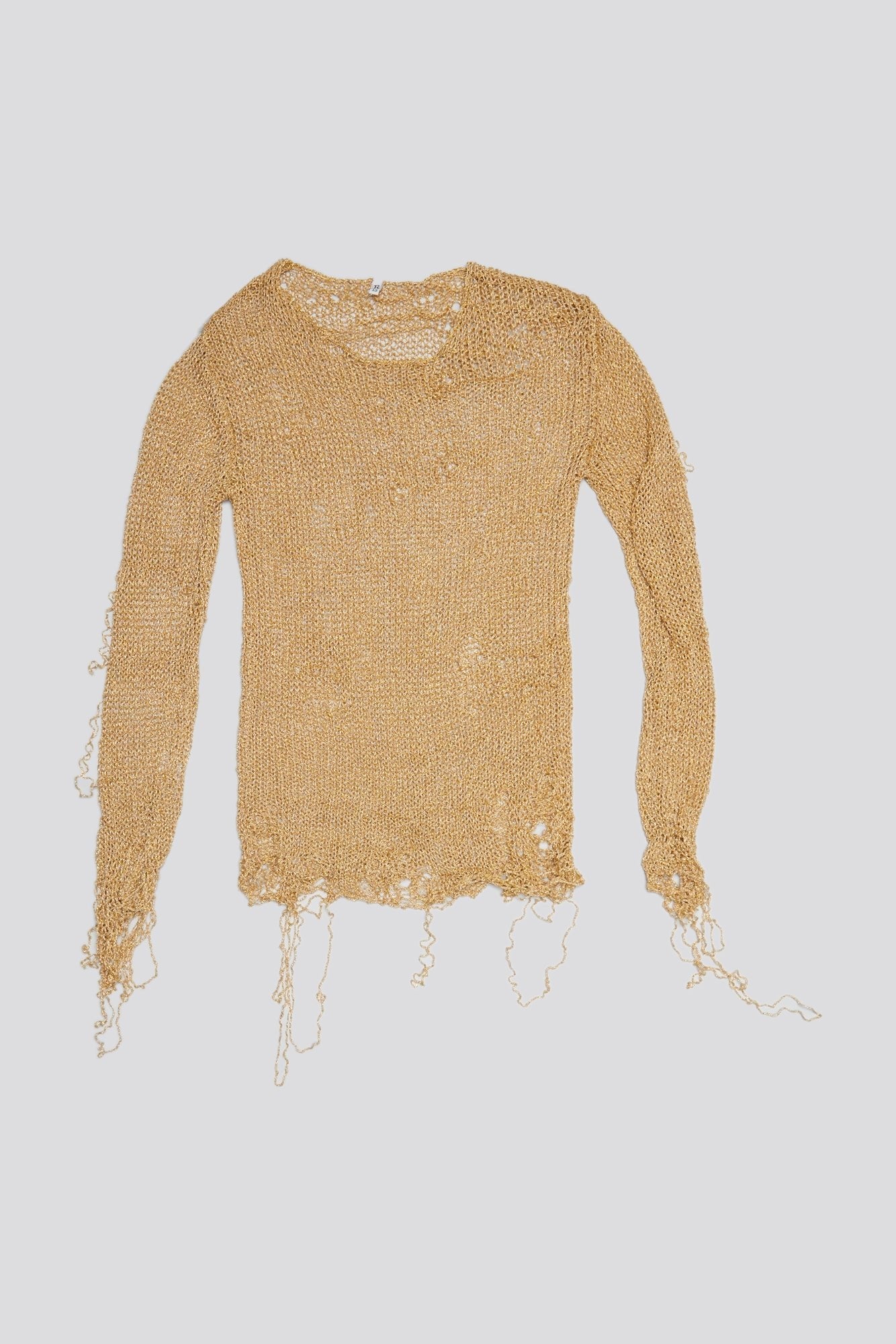 R13 THREADBARE CREWNECK - GOLD | REVERSIBLE