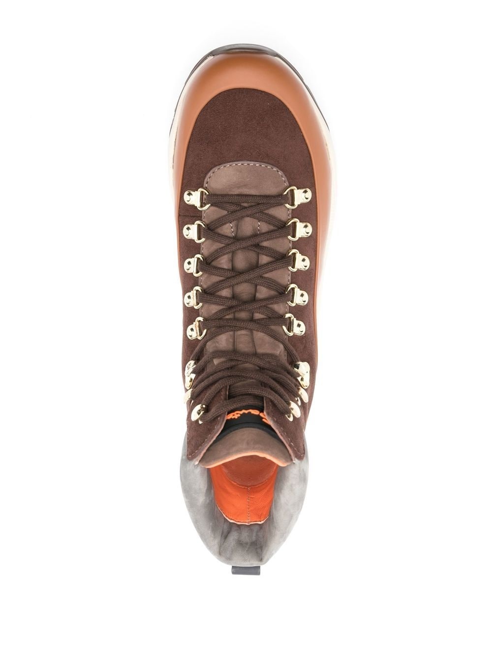 contrast-panel lace-up hiking boots - 4
