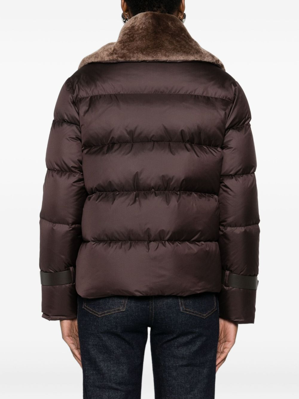 shearling-collar ski jacket - 4