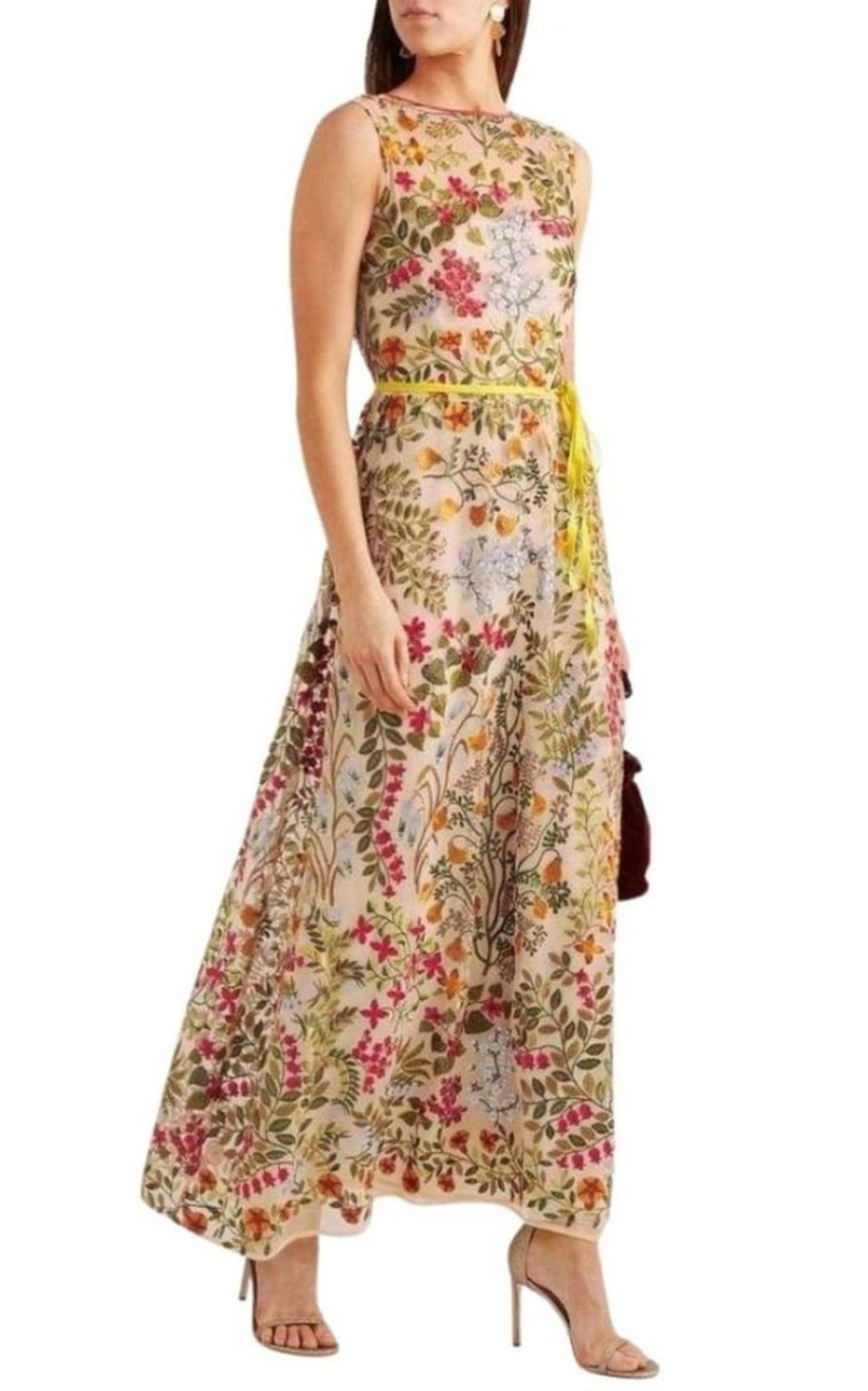 Embroidered Tulle Maxi Dress - 2