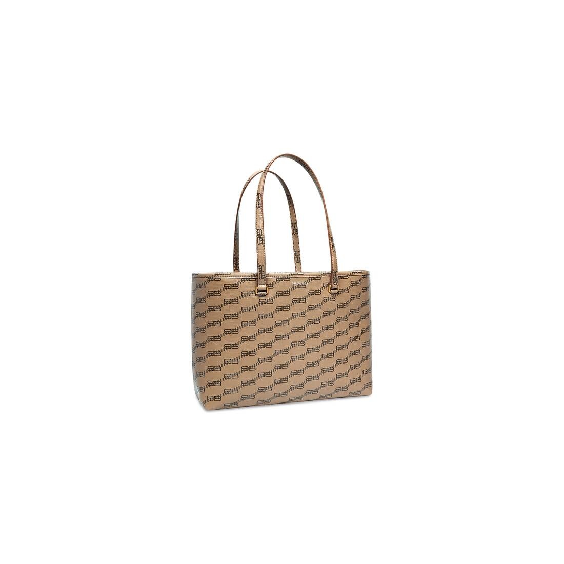 Signature Medium East-west Shopper Bag Bb Monogram Coated Canvas in Beige - 3