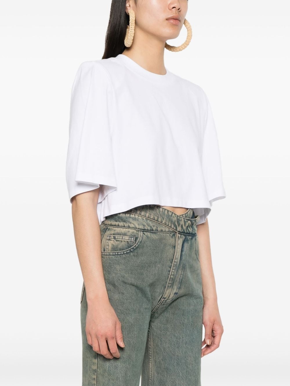 Zaely cotton cropped T-shirt - 3